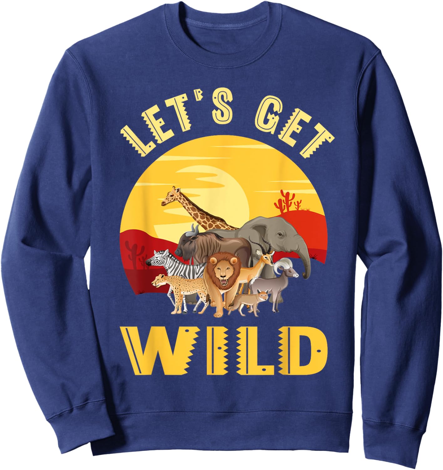 Funny Safari Design Women Kids Safari Animal Lovers Sweatshirt - Sweatshirt | Navy