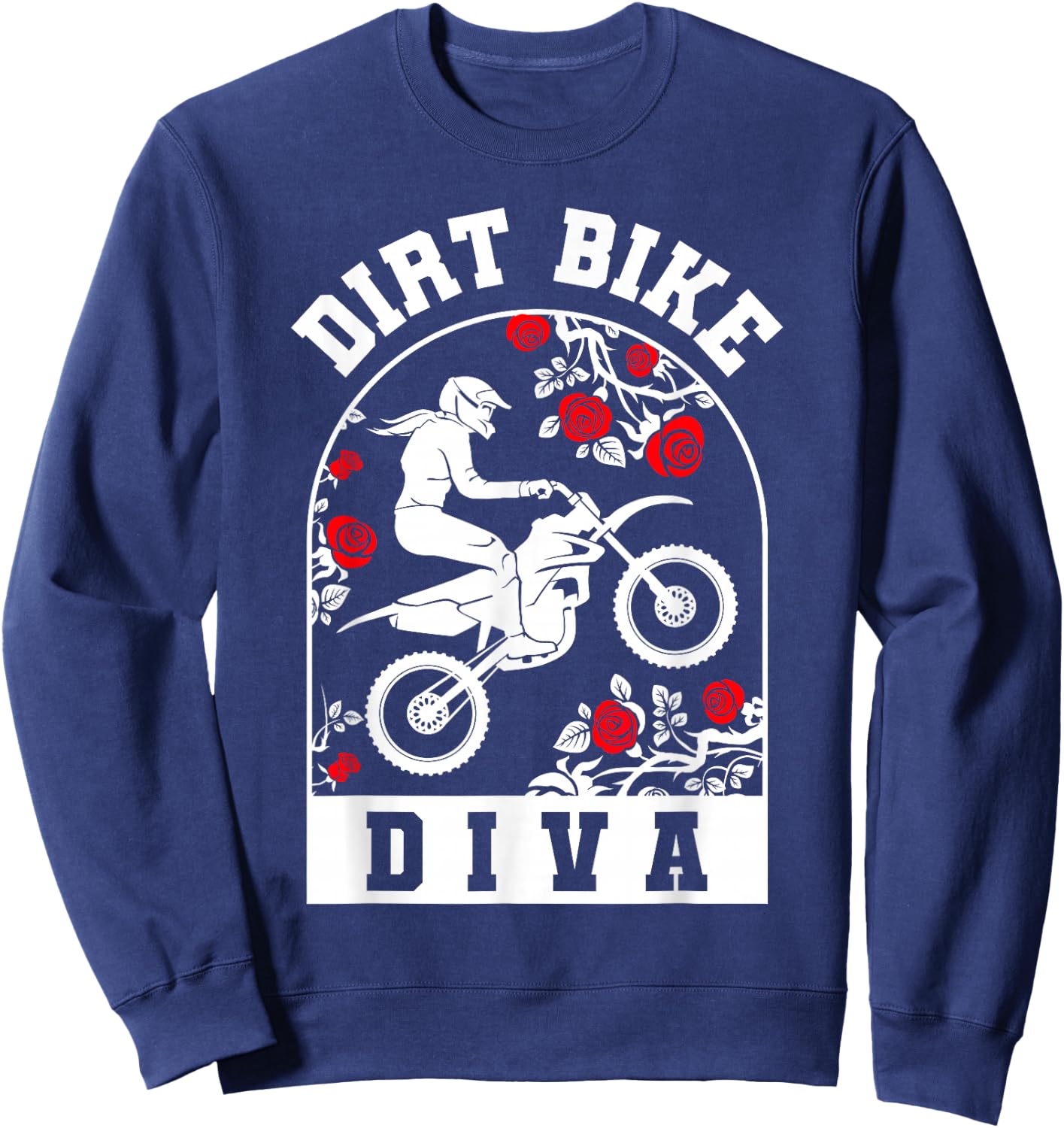 Dirt Bike Diva | Dirt Biking | Girls Dirt Bike Sweatshirt - Sweatshirt | Navy