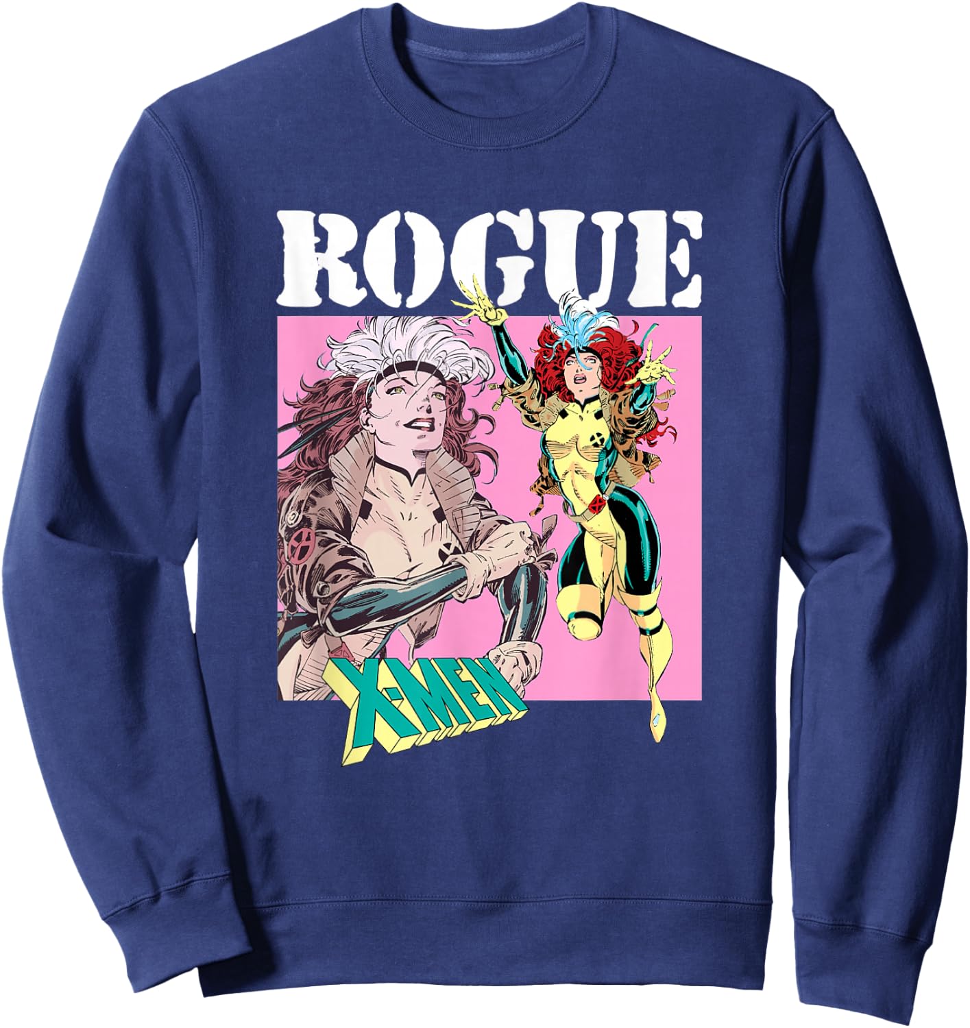 Marvel X-Men Rogue Character Spotlight Vintage Poster Sweatshirt - Sweatshirt | Navy
