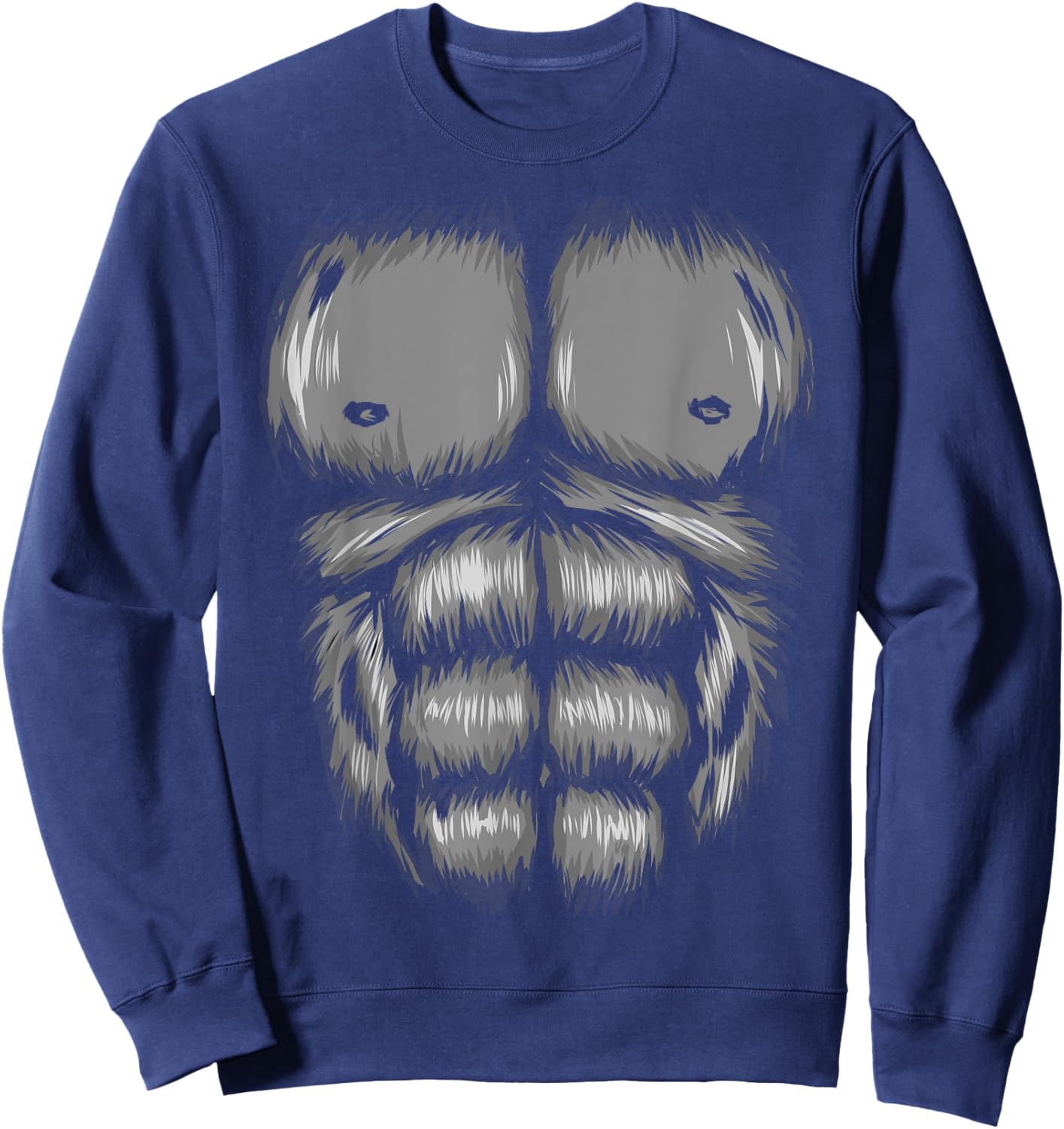 Gorilla Funny Lazy Halloween Costume Party Gorilla Chest Sweatshirt - Sweatshirt | Navy