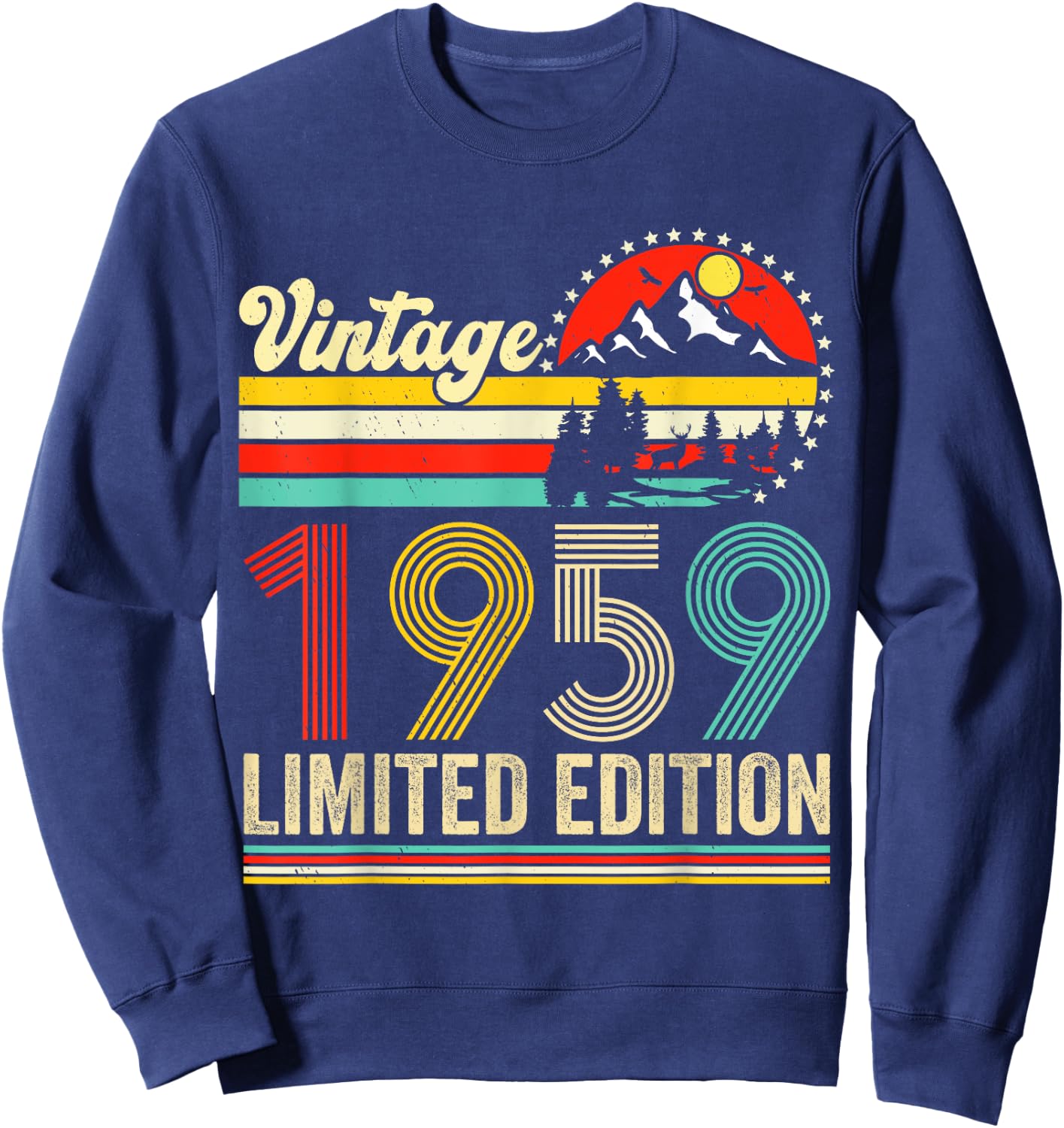 Vintage 1959 Limited Edition 66 years Old 66th Birthday Sweatshirt - Sweatshirt | Navy