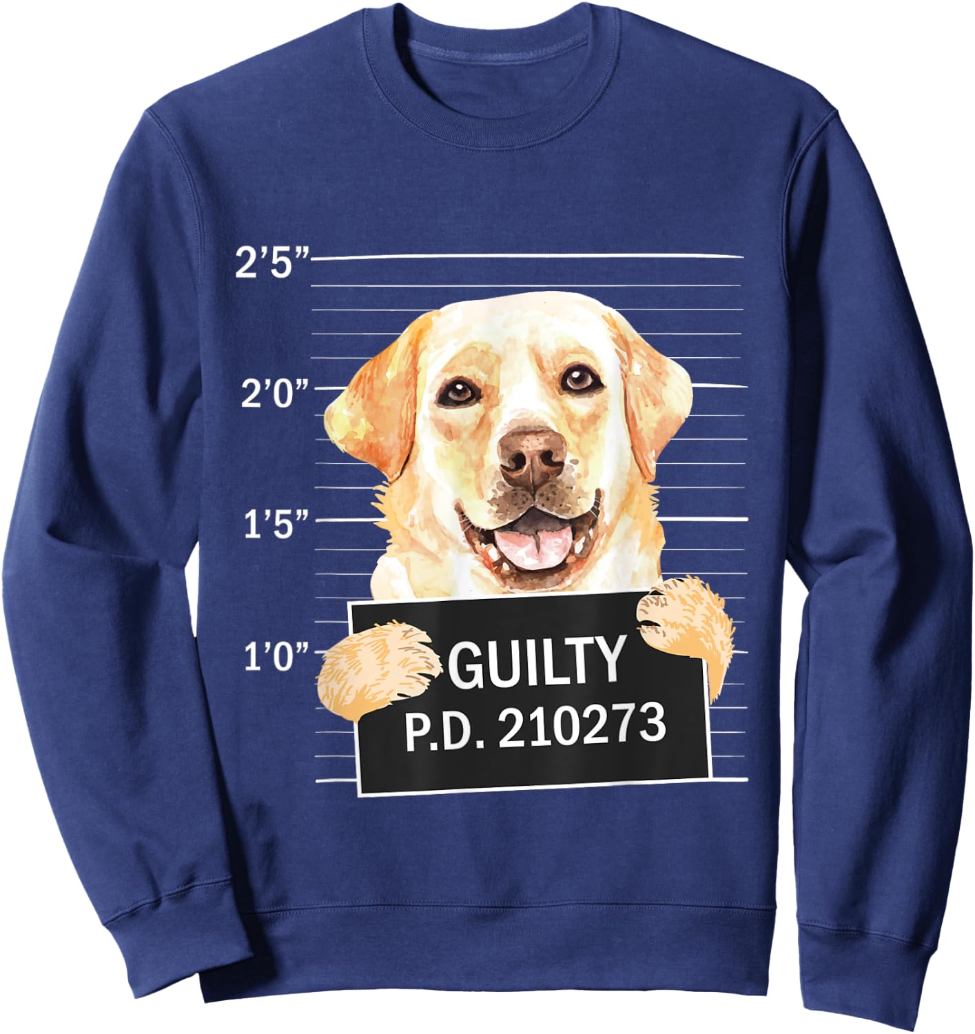 Guilty - Mugshot Black Labrador Retriever Dog Trainer Puppy Women Kids Sweatshirt - Sweatshirt | Navy