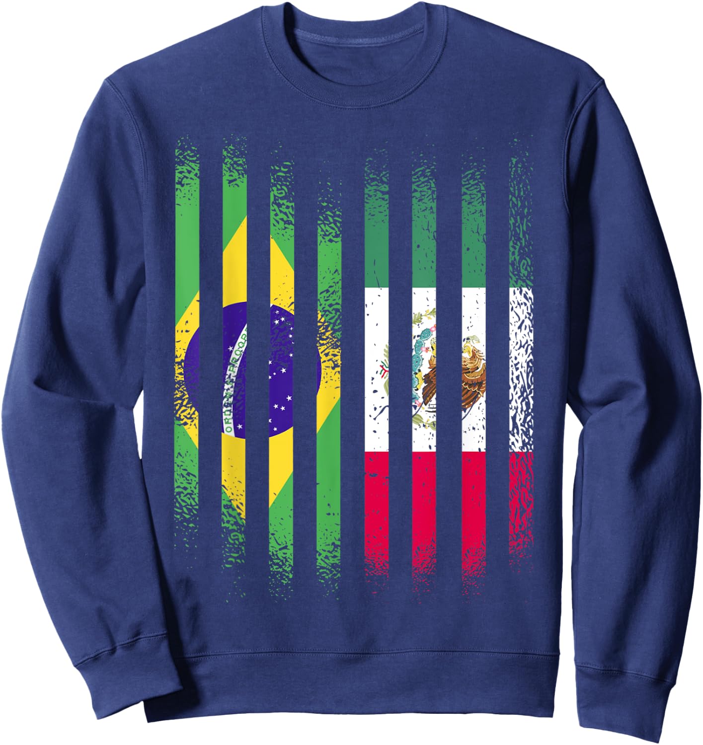 Brazil Flag Mexico Grown Country Flags Stripes Sweatshirt - Sweatshirt | Navy