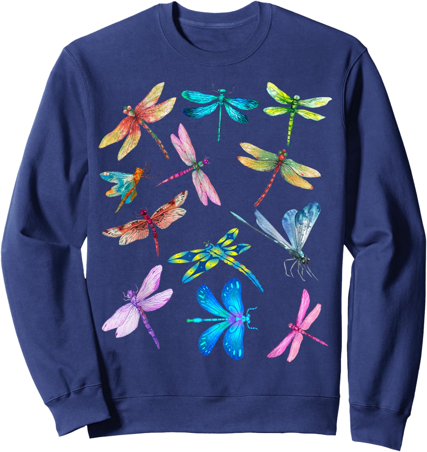 Nurse And Dog Mom Dragonfly Watercolor Happy Nurse Week 2023 Women Sweatshirt - Sweatshirt | Navy