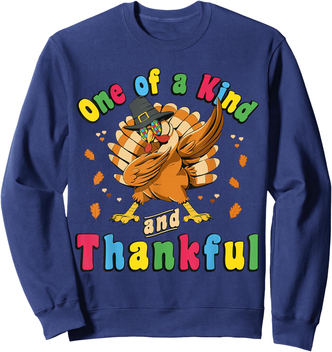 Autism Awareness Turkey Puzzle Thanksgiving 2022 Sweatshirt - Sweatshirt | Navy