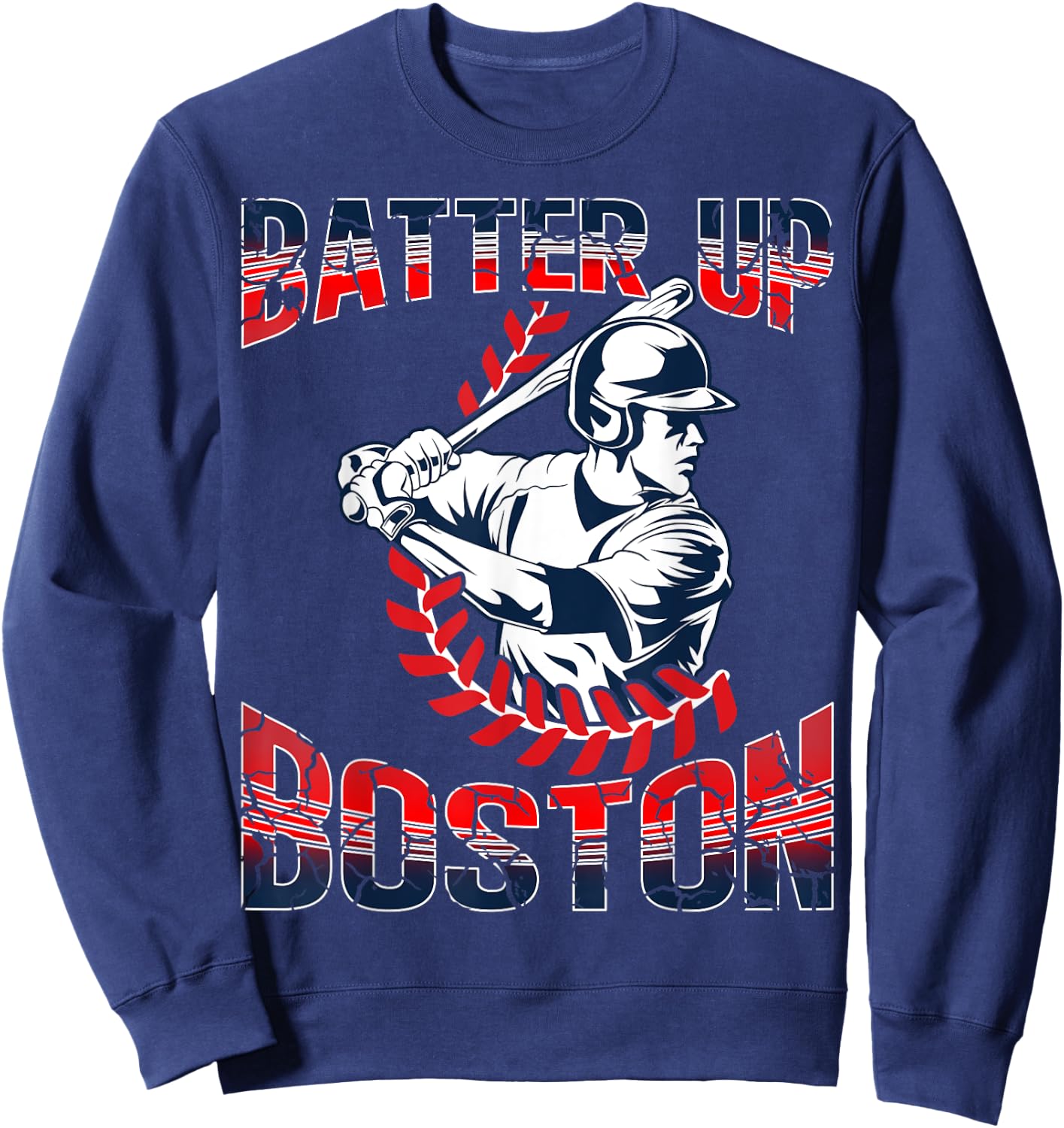 Vintage Style Batter Boston Baseball & Women Sweatshirt - Sweatshirt | Navy