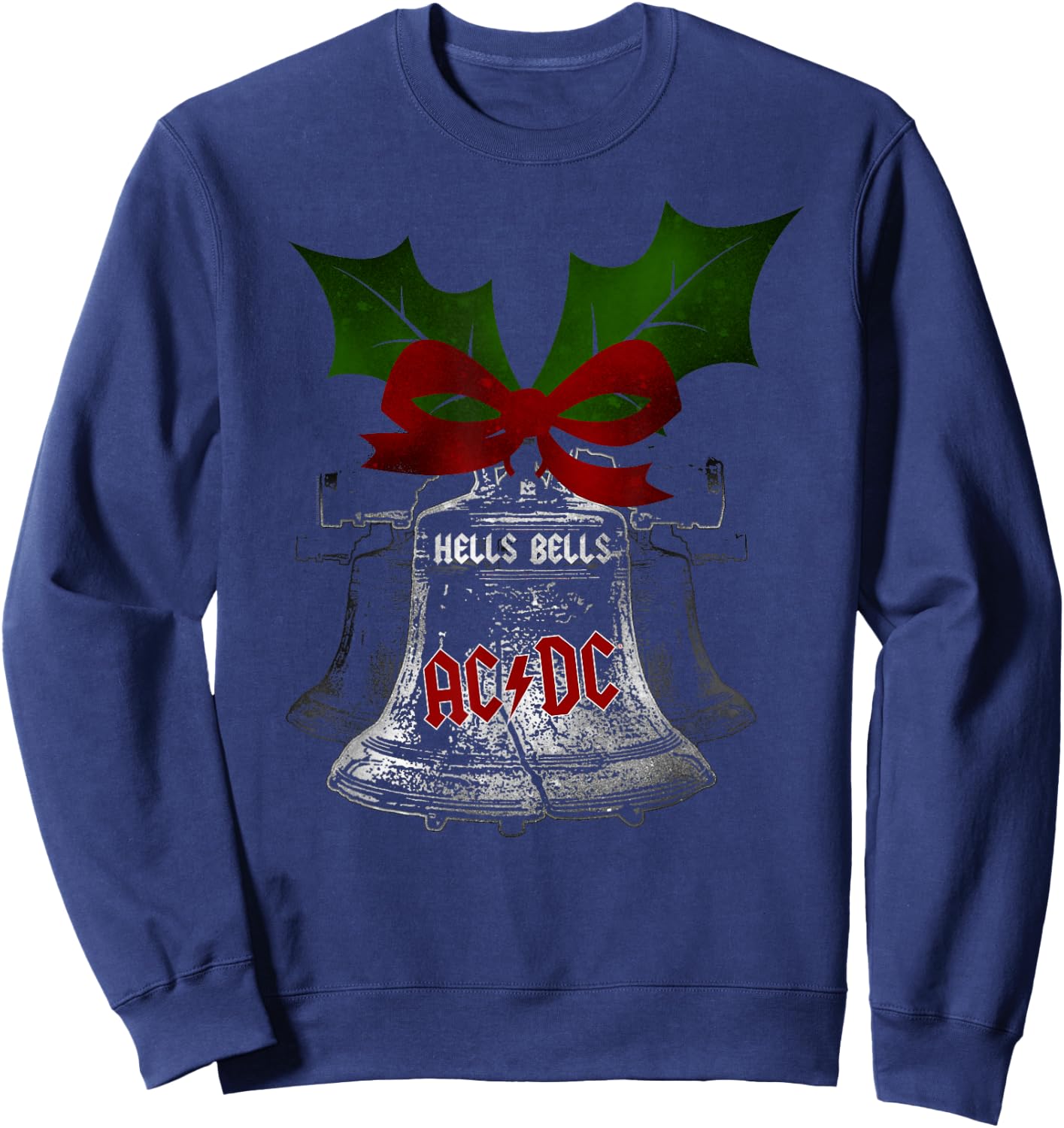 Official AC/DC Hells Bells Christmas Merch for Music Fans Sweatshirt - Sweatshirt | Navy