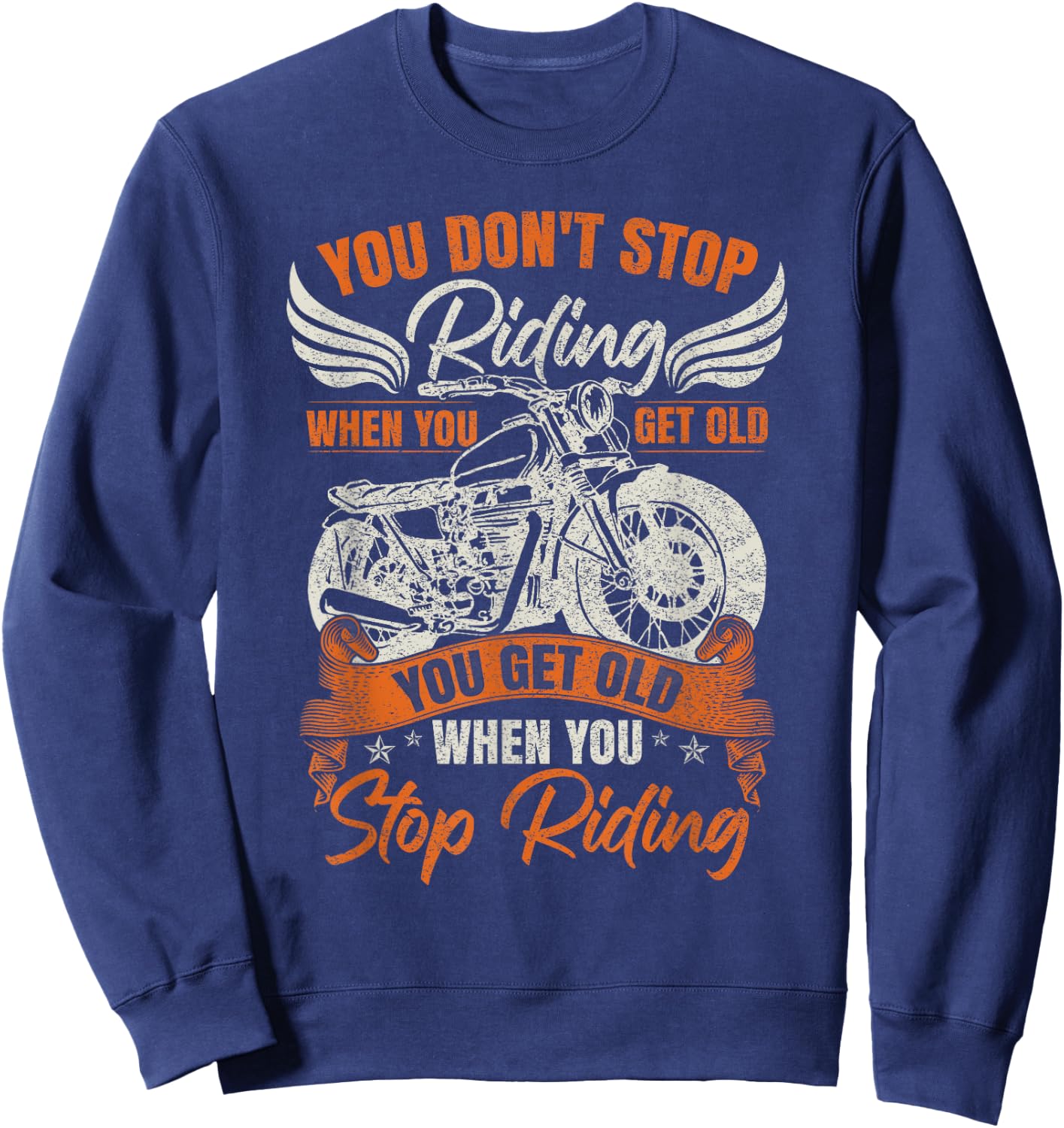 Vintage Motorbike Motorcycle Sweatshirt - Sweatshirt | Navy