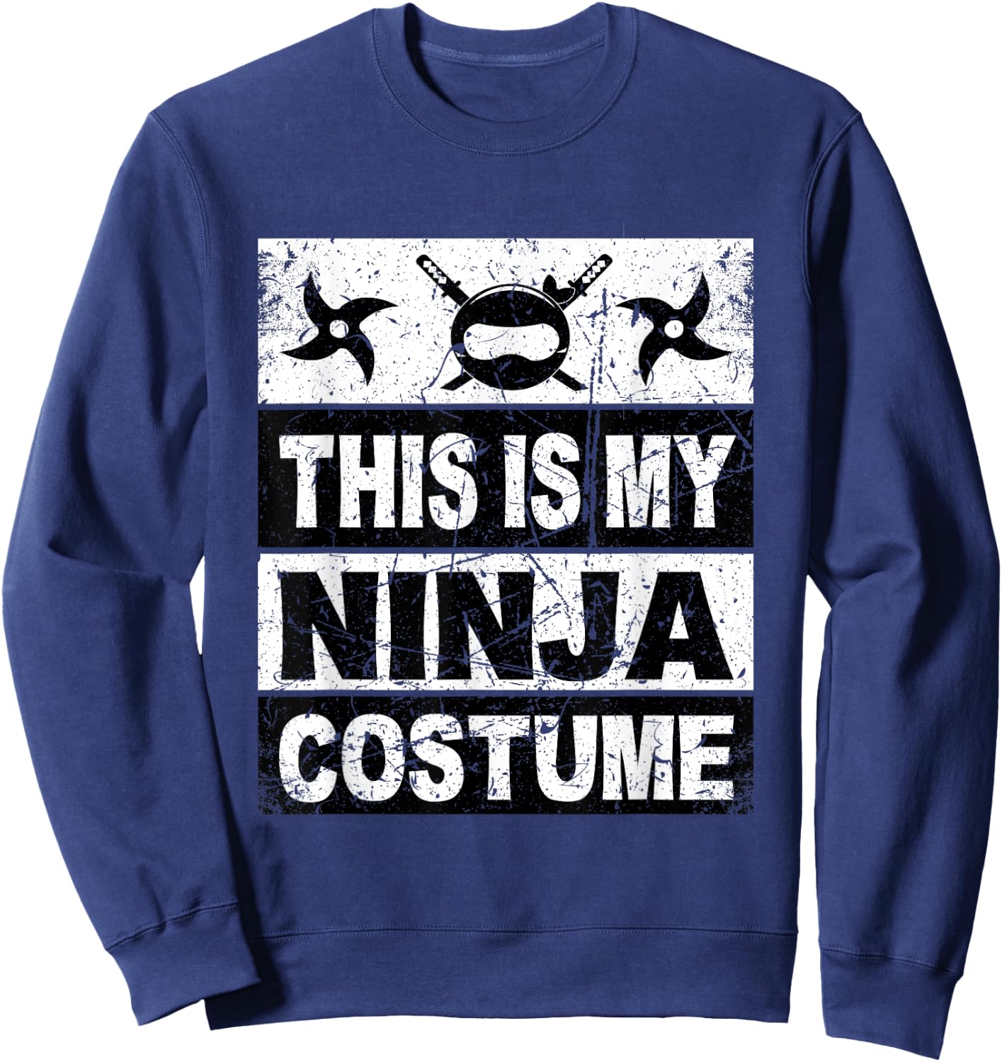 Retro Ninja Costume Shirt Halloween For Boy Kids Men Sweatshirt - Sweatshirt | Navy