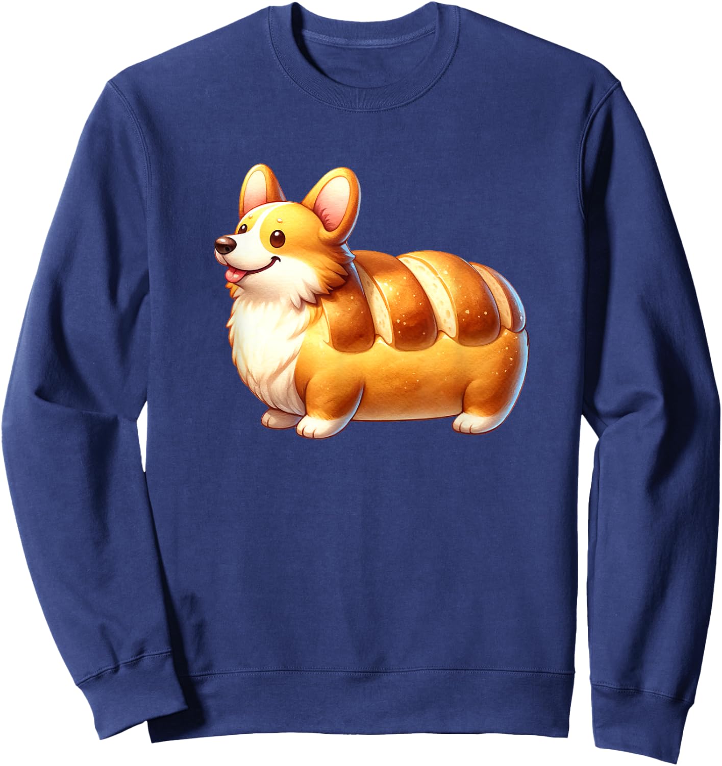 My Corgi Is Bread Cute Funny Corgi Loaf | Dog Lover Sweatshirt - Sweatshirt | Navy