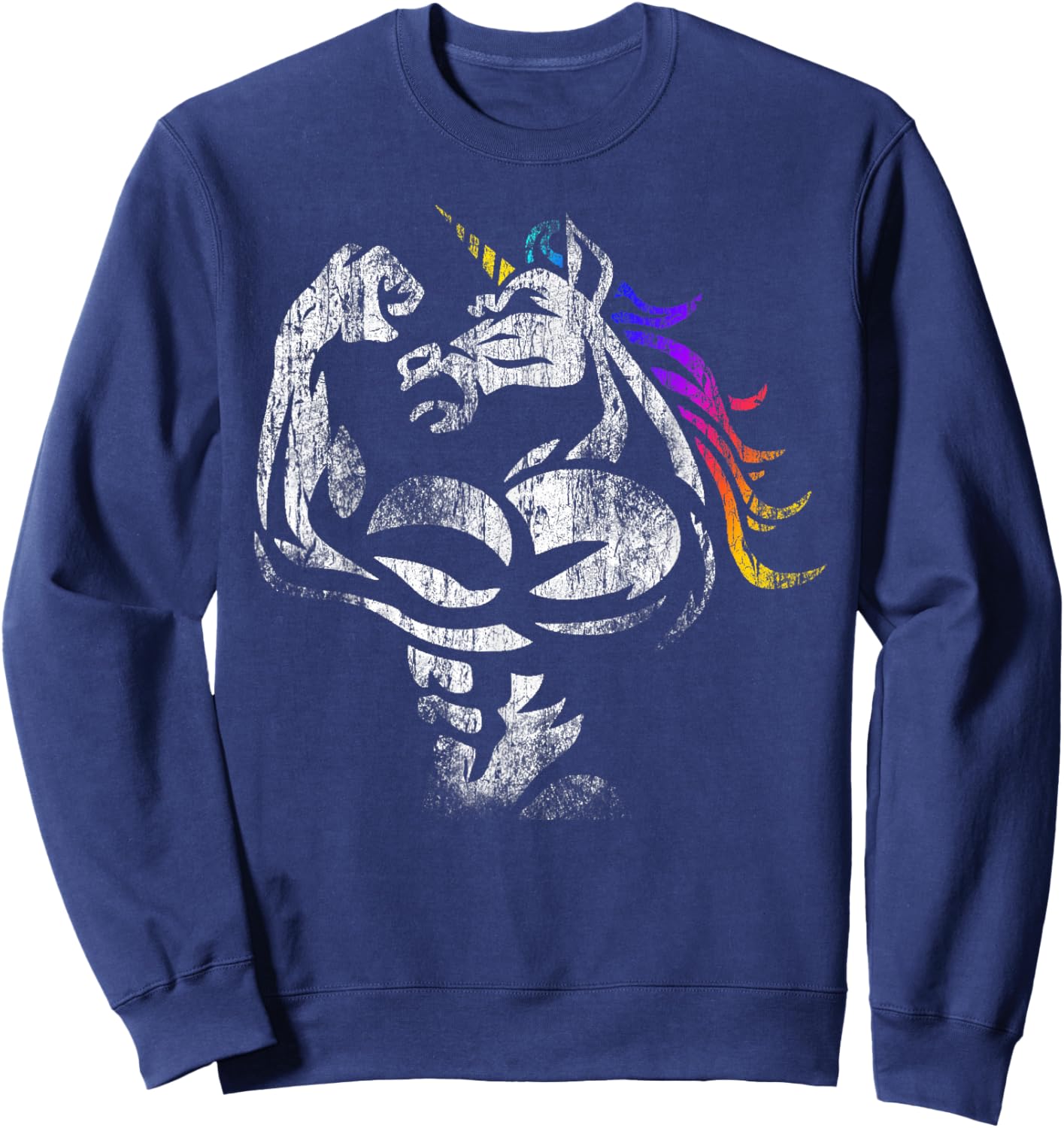 Muscle Unicorn Workout Father's Day Gift Weight Lifting Gym Sweatshirt - Sweatshirt | Navy