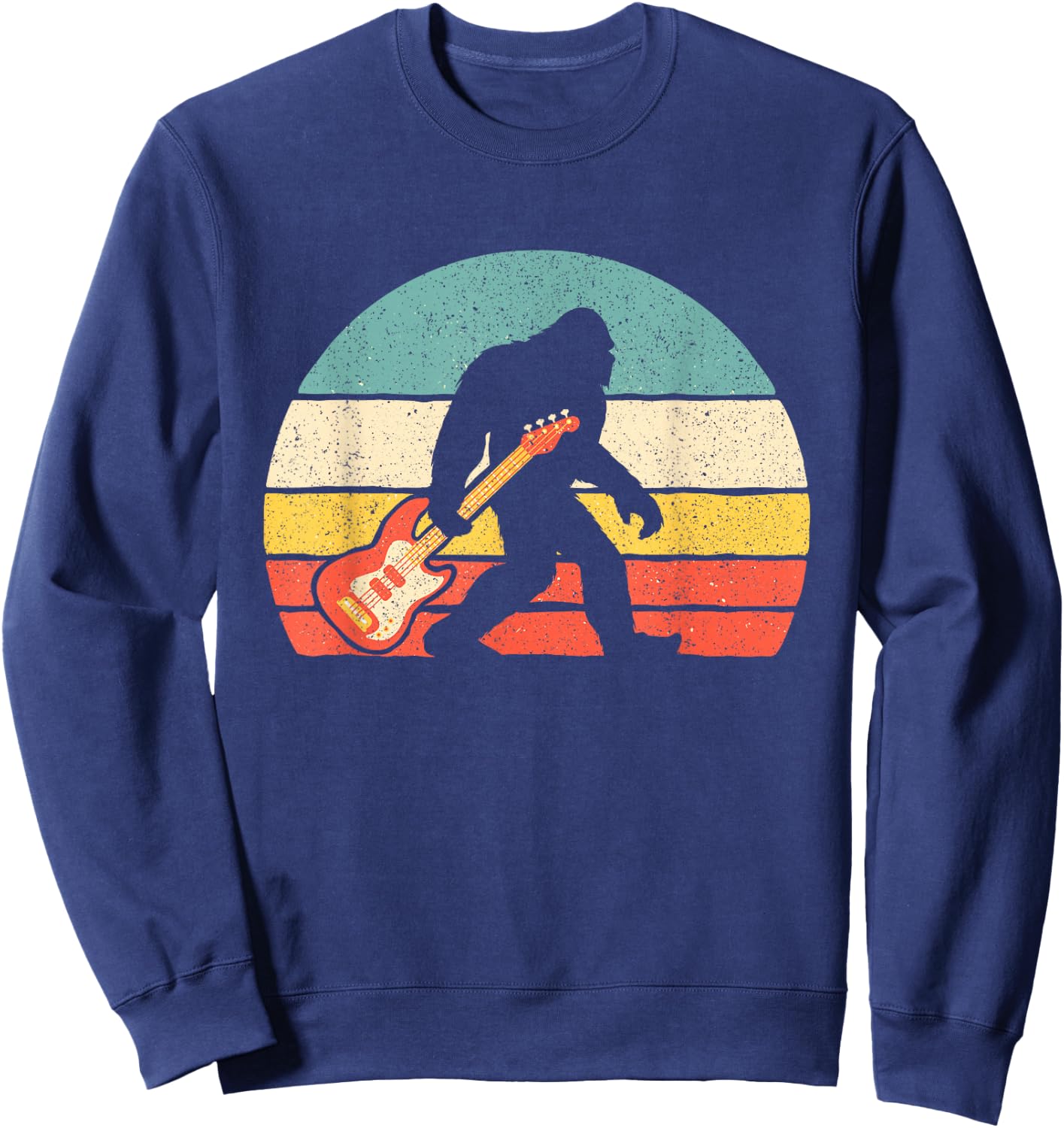 Bigfoot Bass Guitar - Bass Player Bassist Music Guitarist Sweatshirt - Sweatshirt | Navy