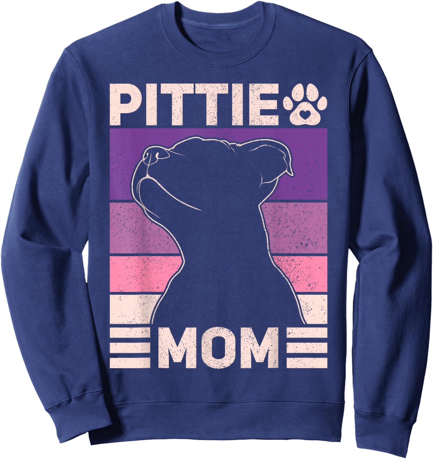 Pittie Mom Pitbull Mom Dog Owner Women Mothers Day Pit Bull Sweatshirt - Sweatshirt | Navy