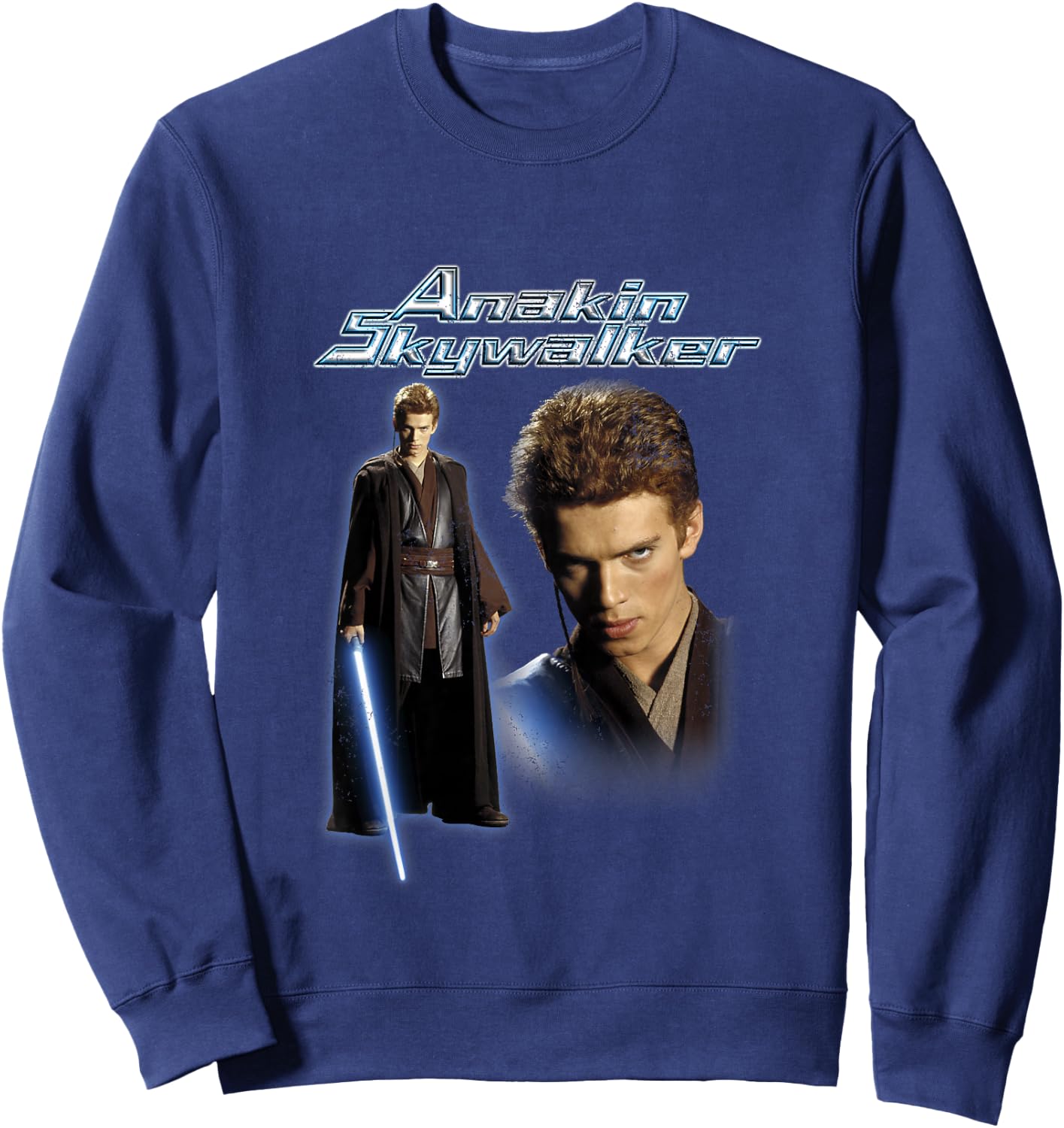 Kids Star Wars Classic The Clone Wars Anakin Skywalker Poster Sweatshirt - Sweatshirt | Navy