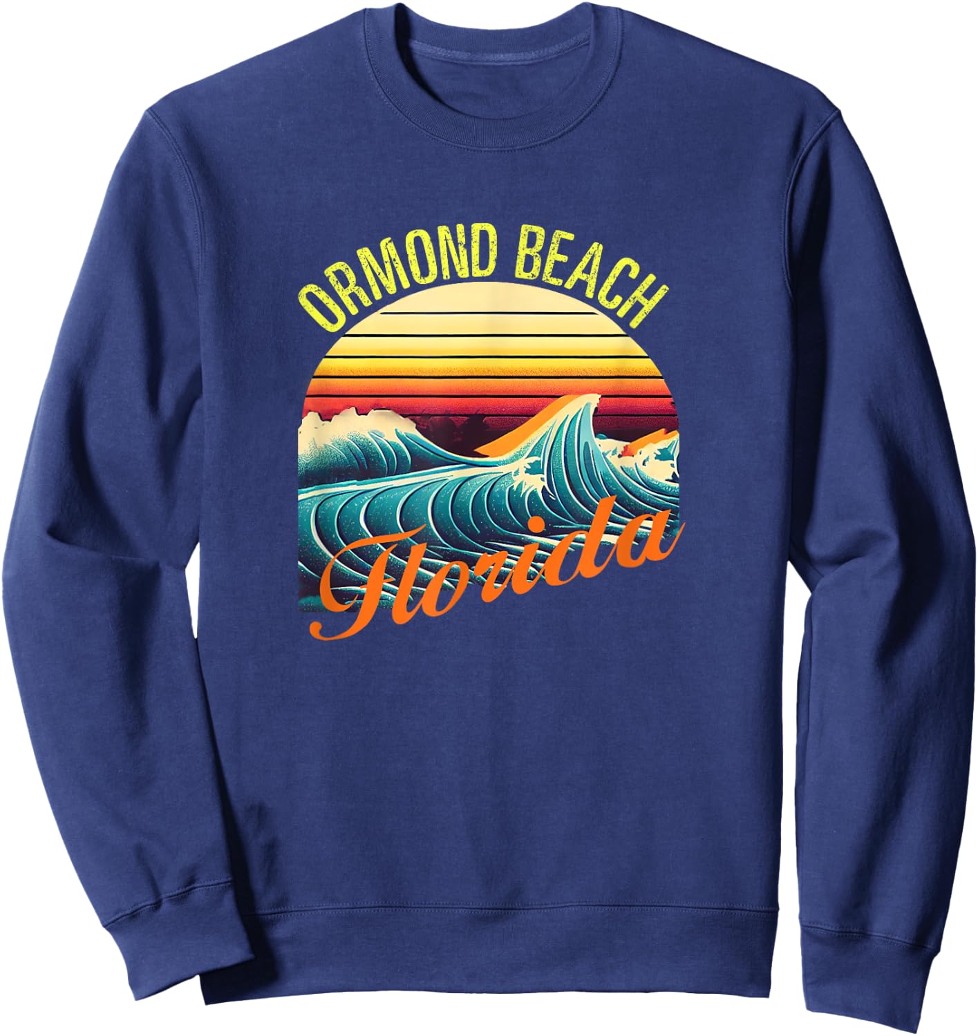 Ormond Beach Retro Surf Apparel & Beachwear, Ormond Beach Sweatshirt - Sweatshirt | Navy