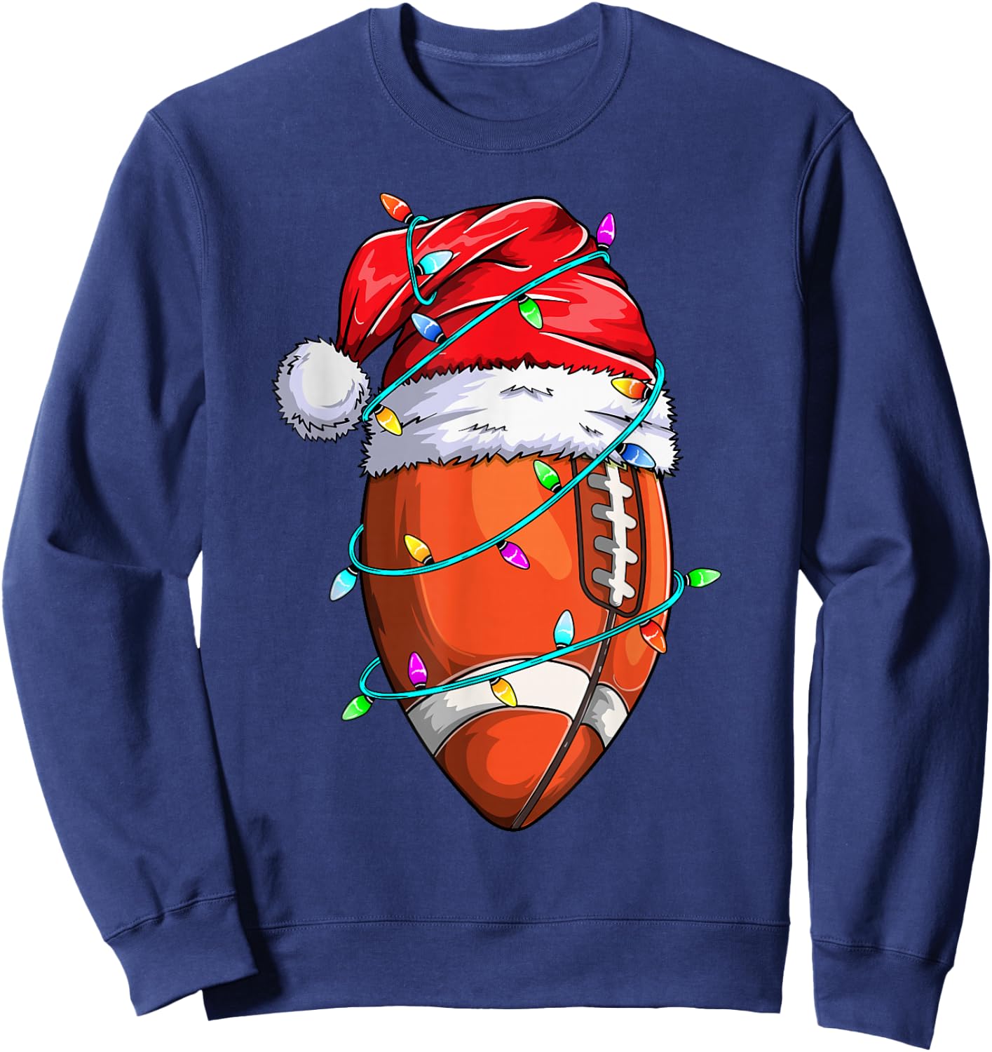 Santa Sports Design Boys Christmas Football Player Sweatshirt - Sweatshirt | Navy