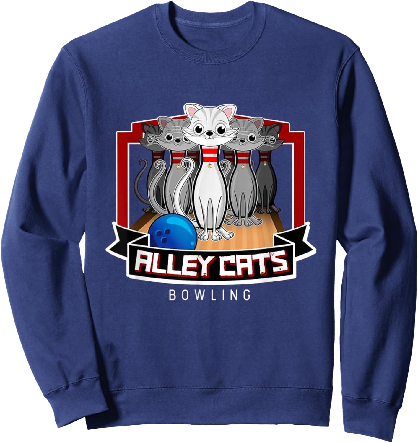 Alley Bowling Cats Sweatshirt - Sweatshirt | Navy