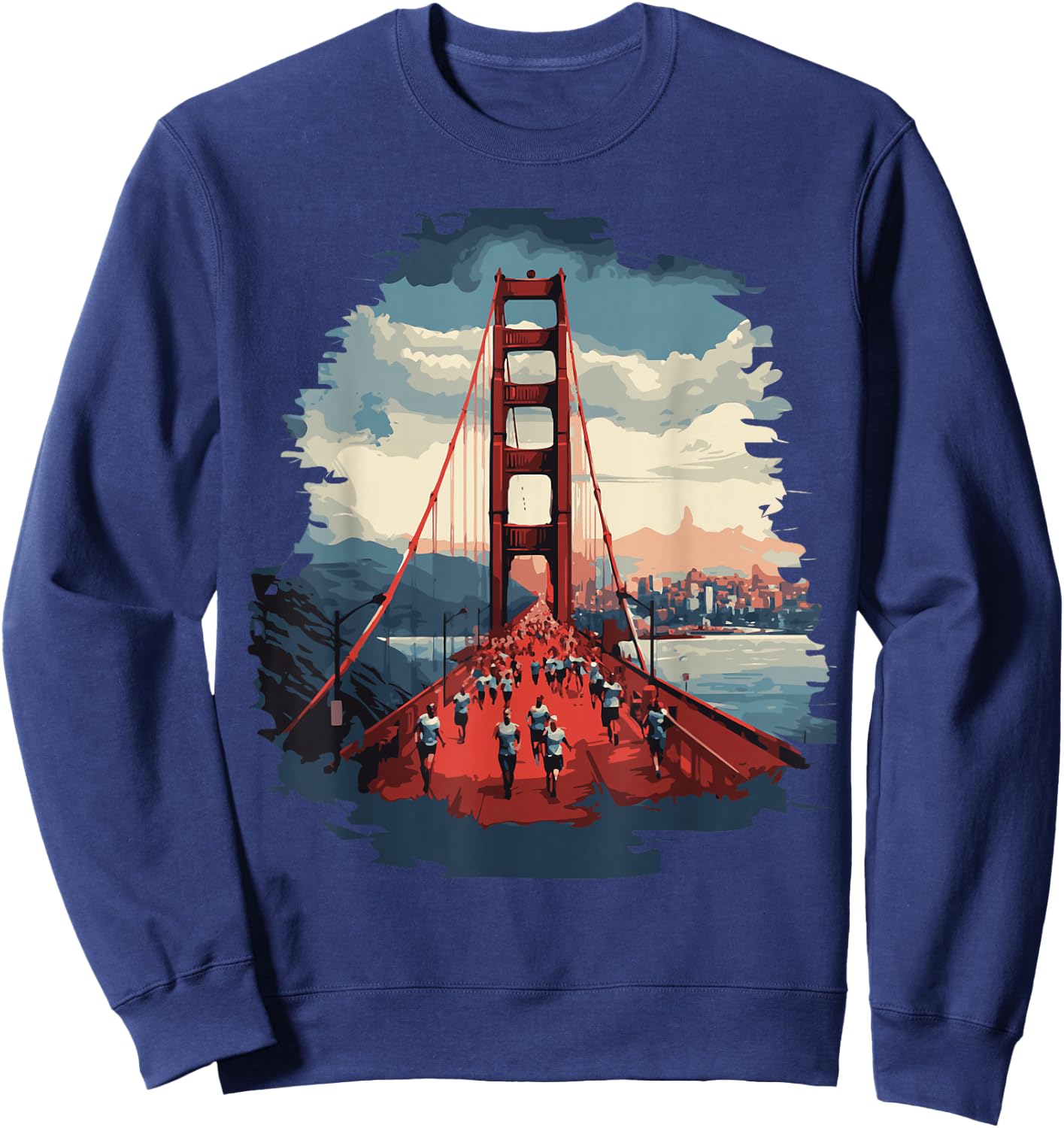 San Francisco Marathon Iconic Golden Gate Bridge Running Sweatshirt - Sweatshirt | Navy