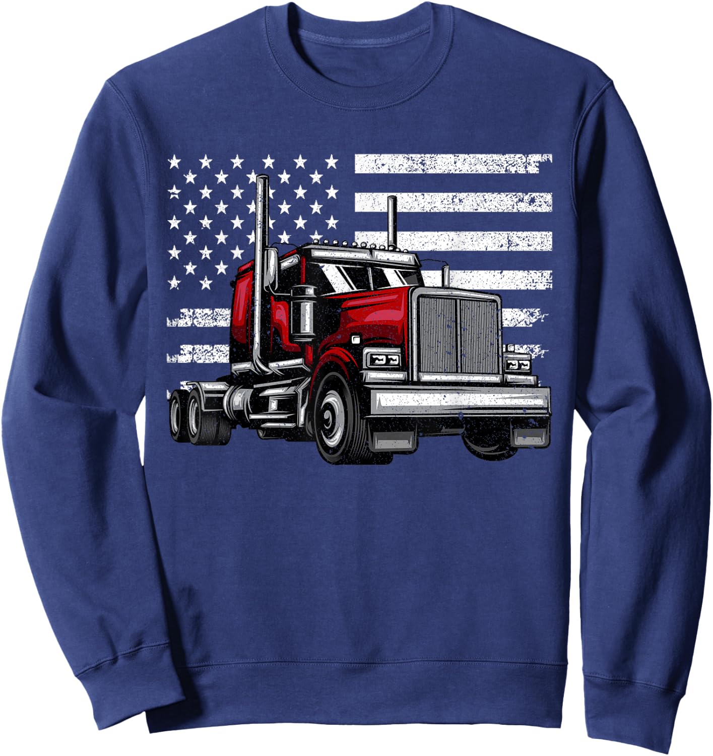 Cool Truck Design Women Trucker Vehicle Truck Driver Sweatshirt - Sweatshirt | Navy