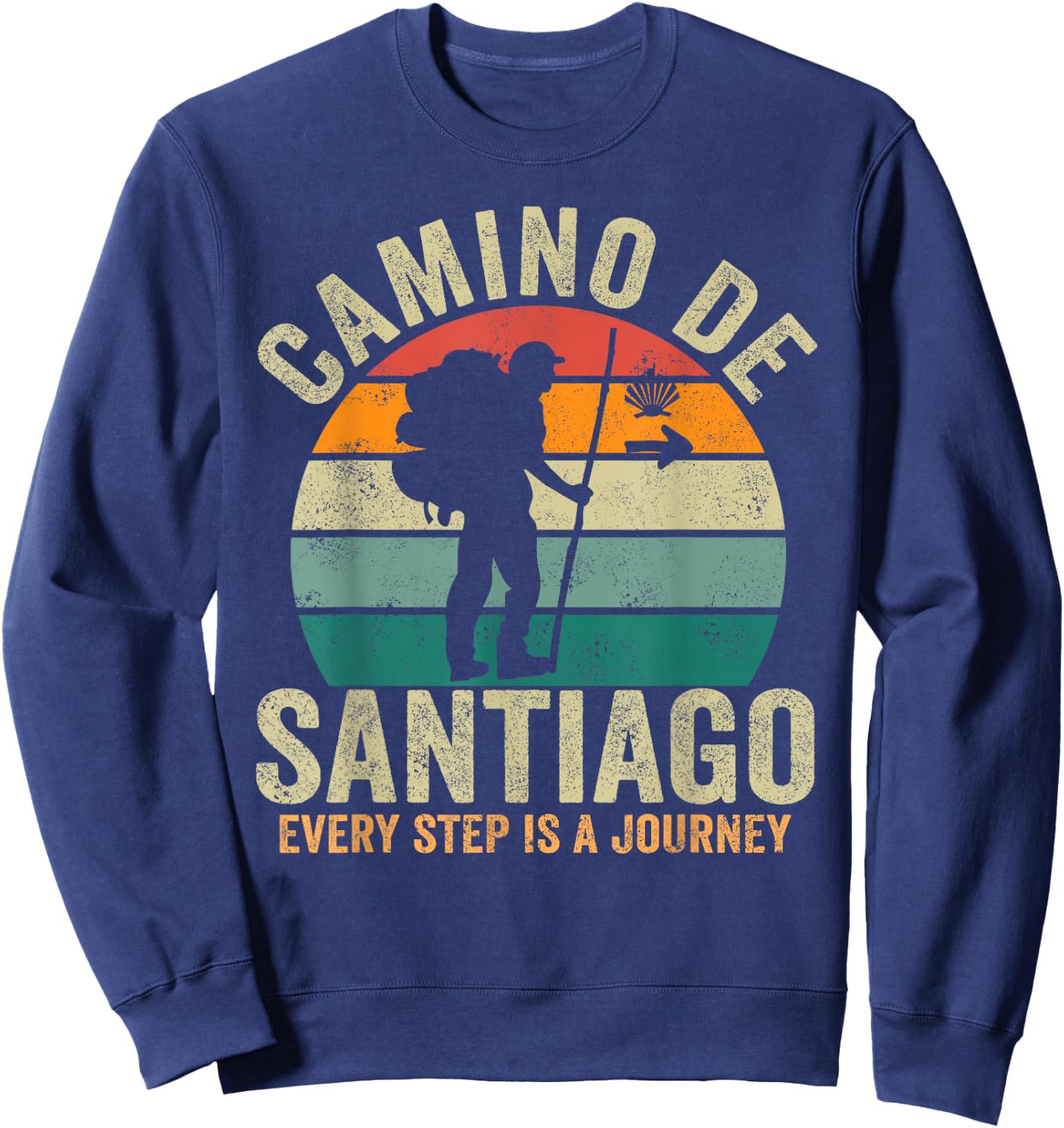 Camino de Santiago Women Spain Pilgrim Way Compostela Sweatshirt - Sweatshirt | Navy