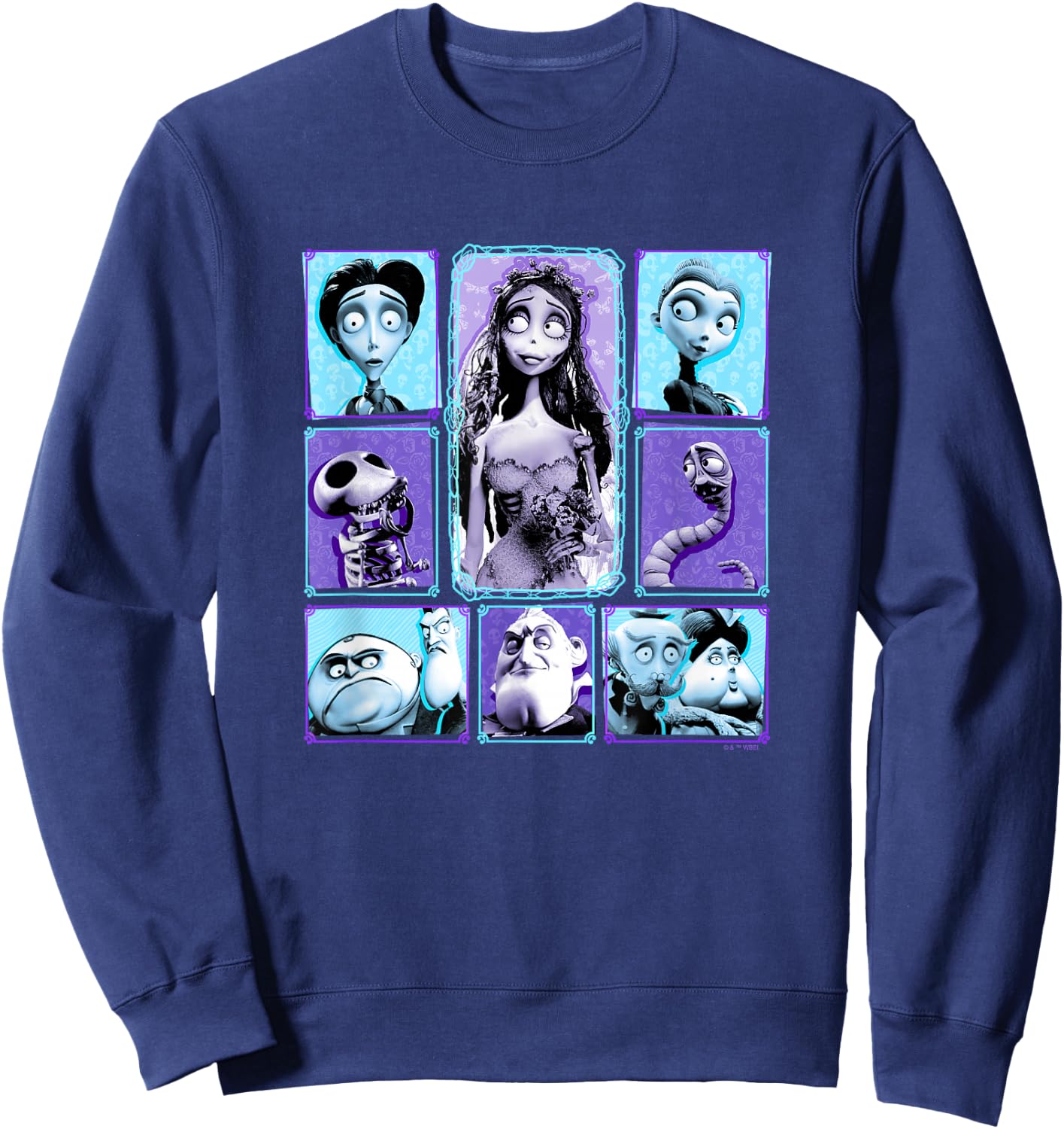 Corpse Bride Main Characters Panels Group Shot Sweatshirt - Sweatshirt | Navy