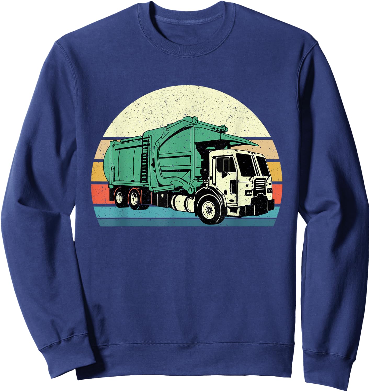 Retro Garbage Truck - Dump Trash Collector Recycling Lover Sweatshirt - Sweatshirt | Navy