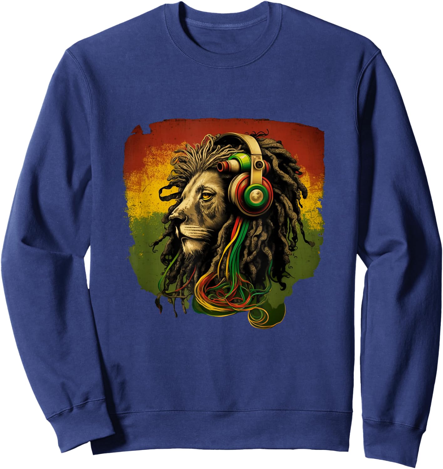 Rasta Reggae Lion Of Judah Rastafarian Roots Reggae Music Sweatshirt - Sweatshirt | Navy