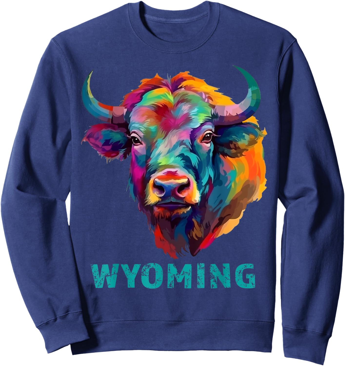 Wyoming American Bison Lover Buffalo Women Souvenir Sweatshirt - Sweatshirt | Navy