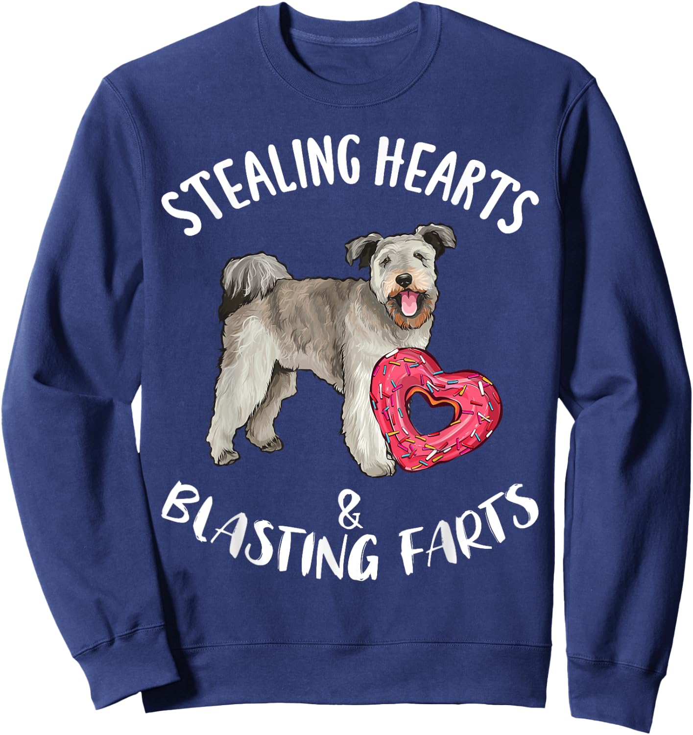 Stealing Hearts Blasting Farts Pumi Valentines Day Sweatshirt - Sweatshirt | Navy