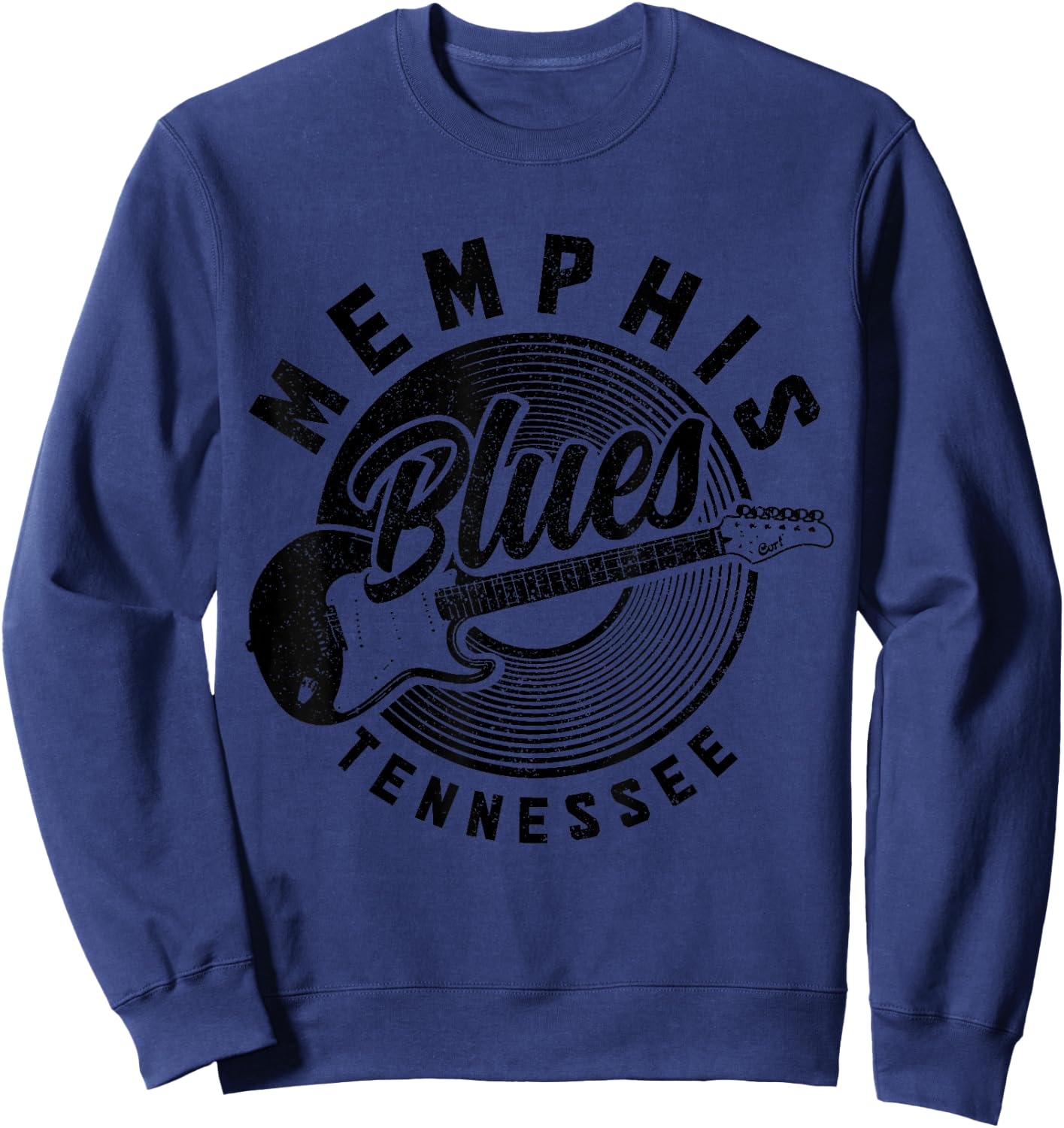 Memphis Tennessee TN Pride Guitar Blues Music Vintage Sweatshirt - Sweatshirt | Navy