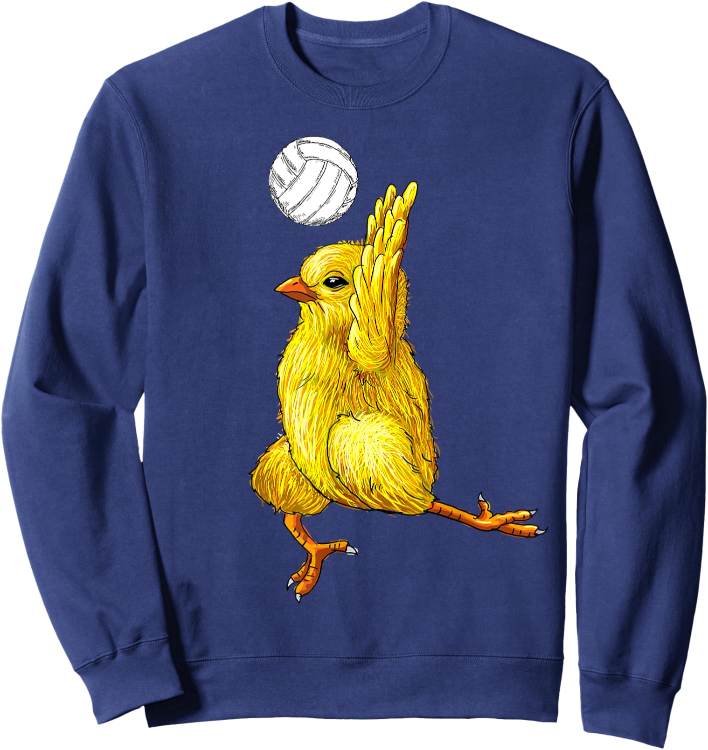 Volleyball Chicken Cute Baby Chicken Sport Gift Mom Dad Kids Sweatshirt - Sweatshirt | Navy