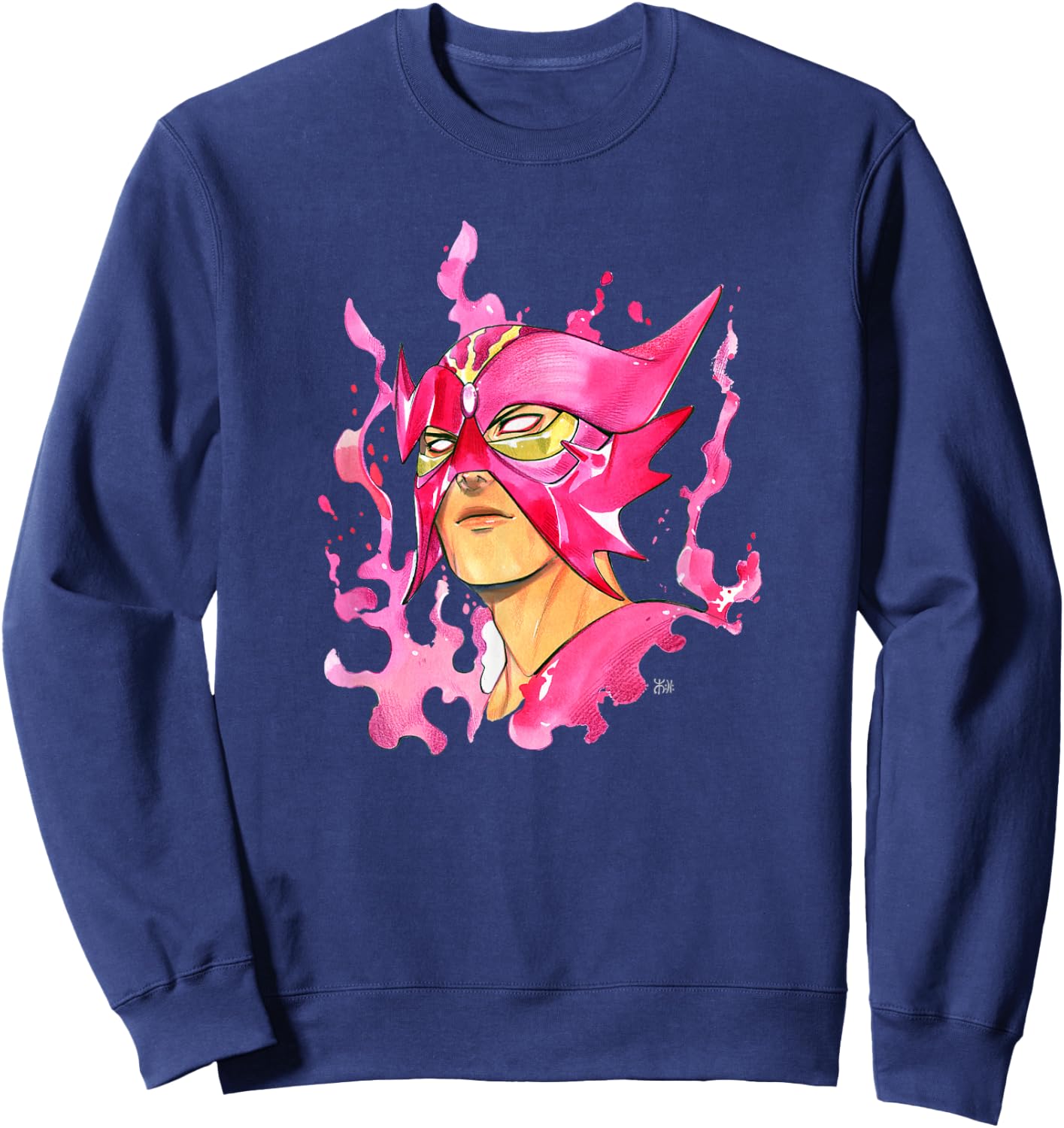 Marvel Comics Retro Classic X-Men Sunfire Flame Portrait Sweatshirt - Sweatshirt | Navy