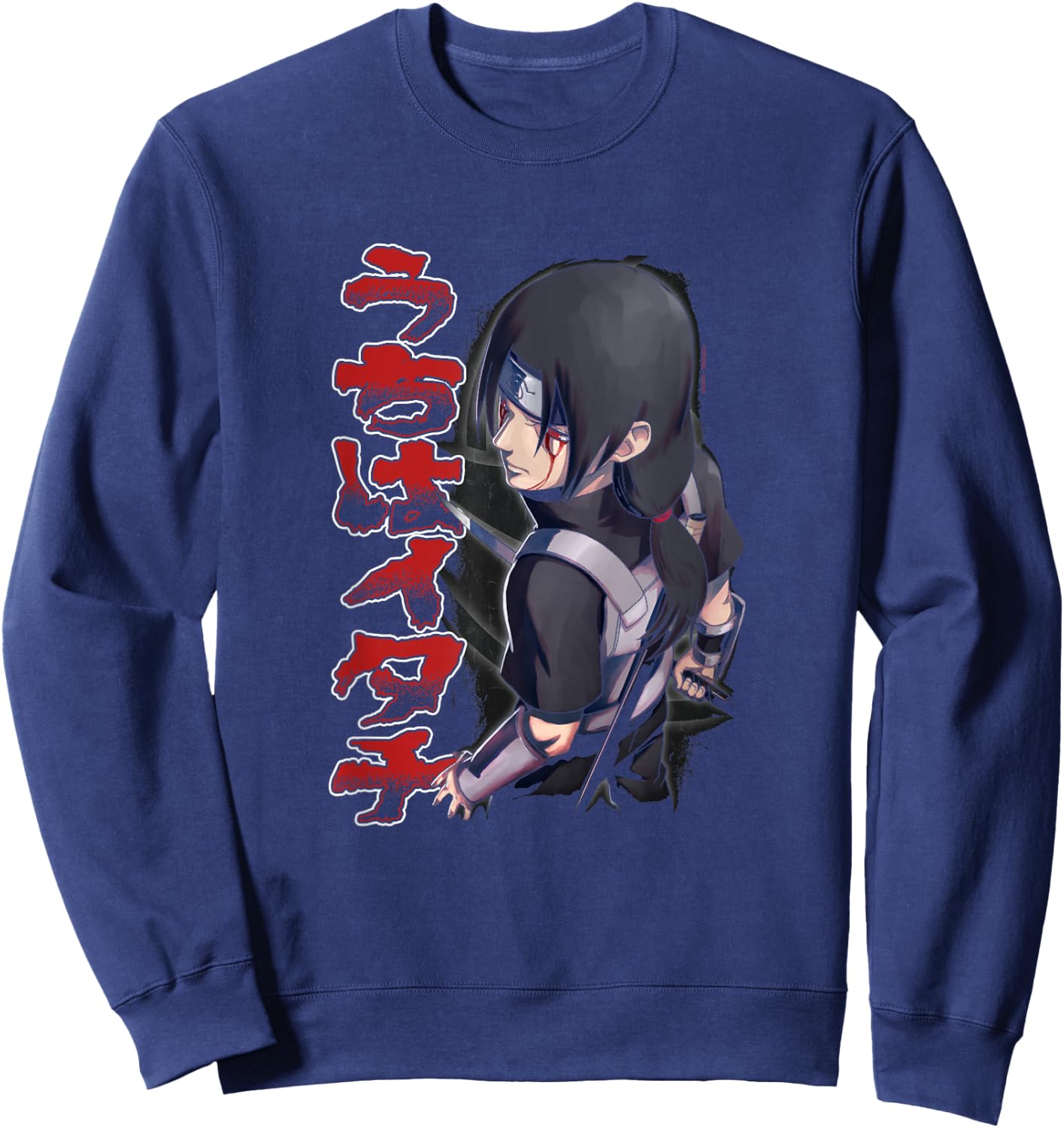 Naruto Shippuden Itachi Stance & Kanji Sweatshirt - Sweatshirt | Navy