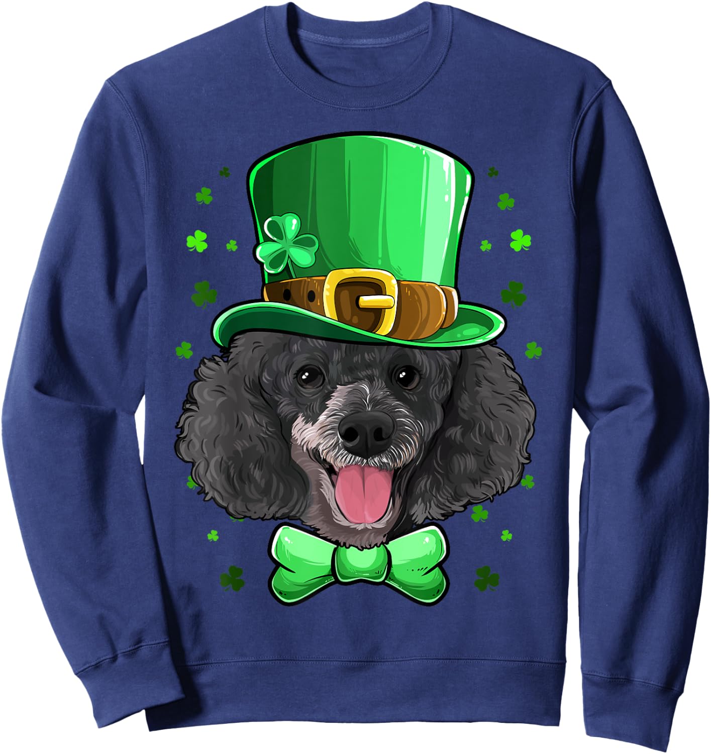 Poodle Leprechaun Costume St Patricks Day Sweatshirt - Sweatshirt | Navy