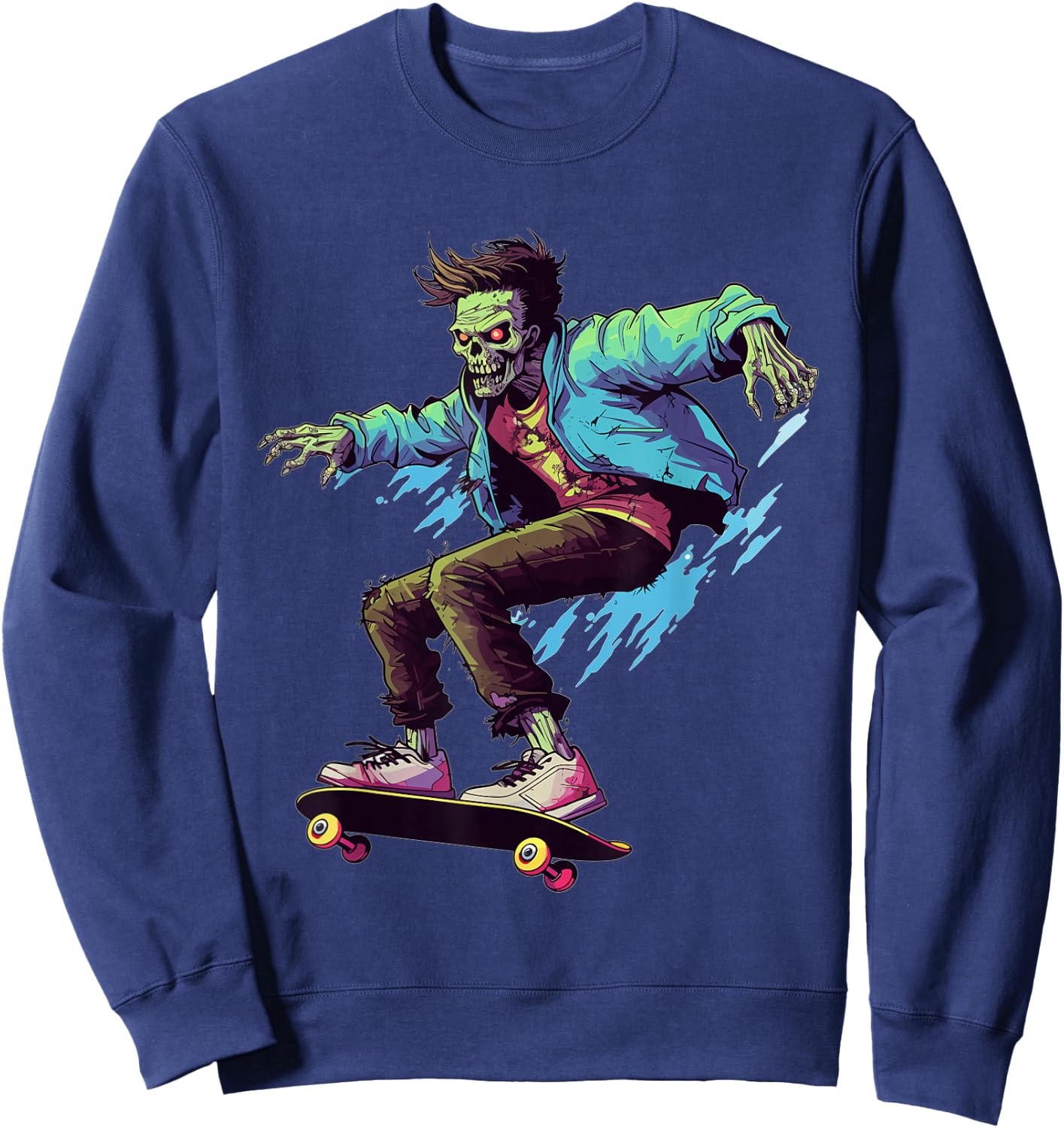 Zombie - Skateboard Skateboarder Skateboarding Skater Sweatshirt - Sweatshirt | Navy