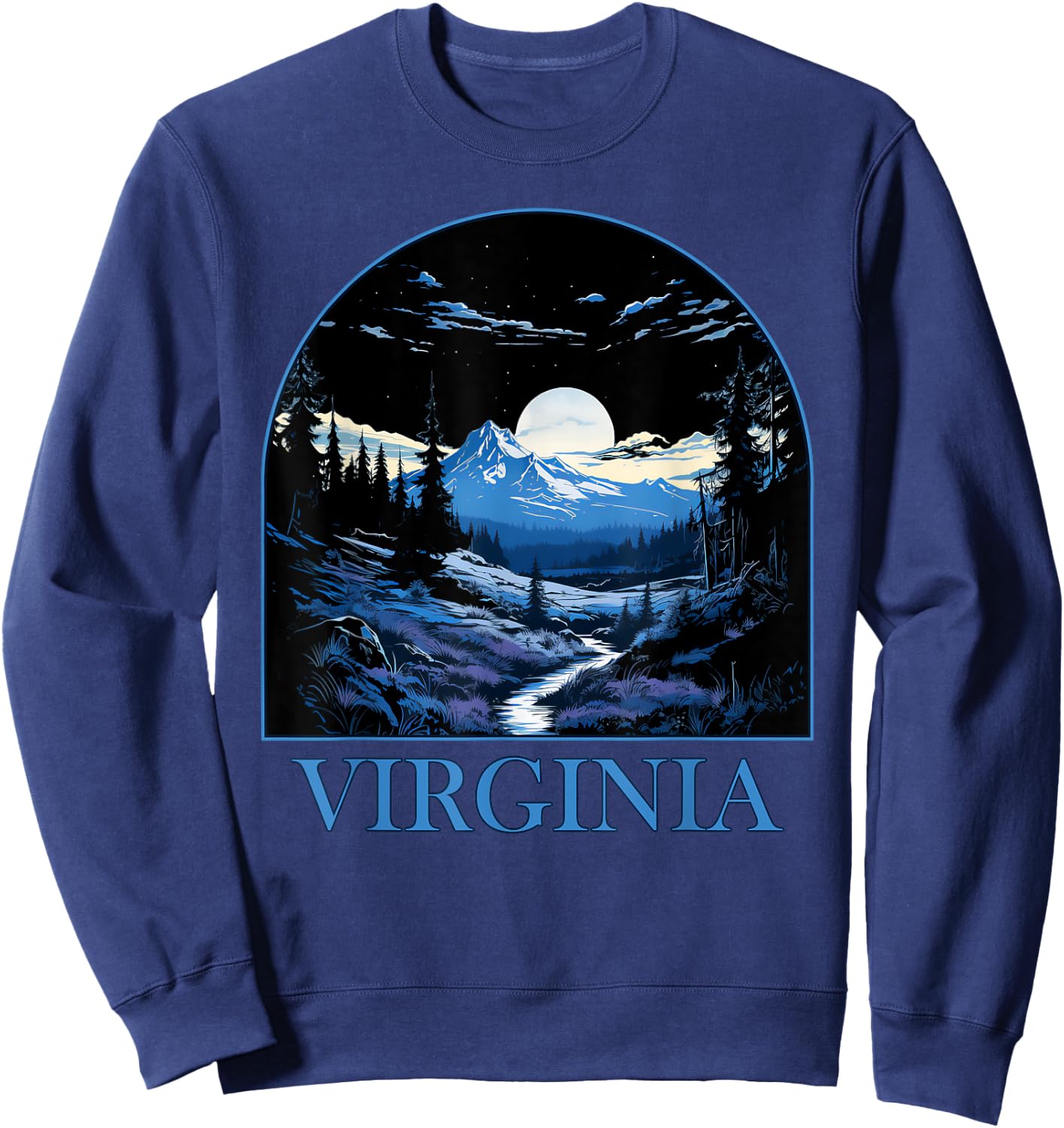 VIRGINIA VA Mountain State Pride and Mountains Sweatshirt - Sweatshirt | Navy