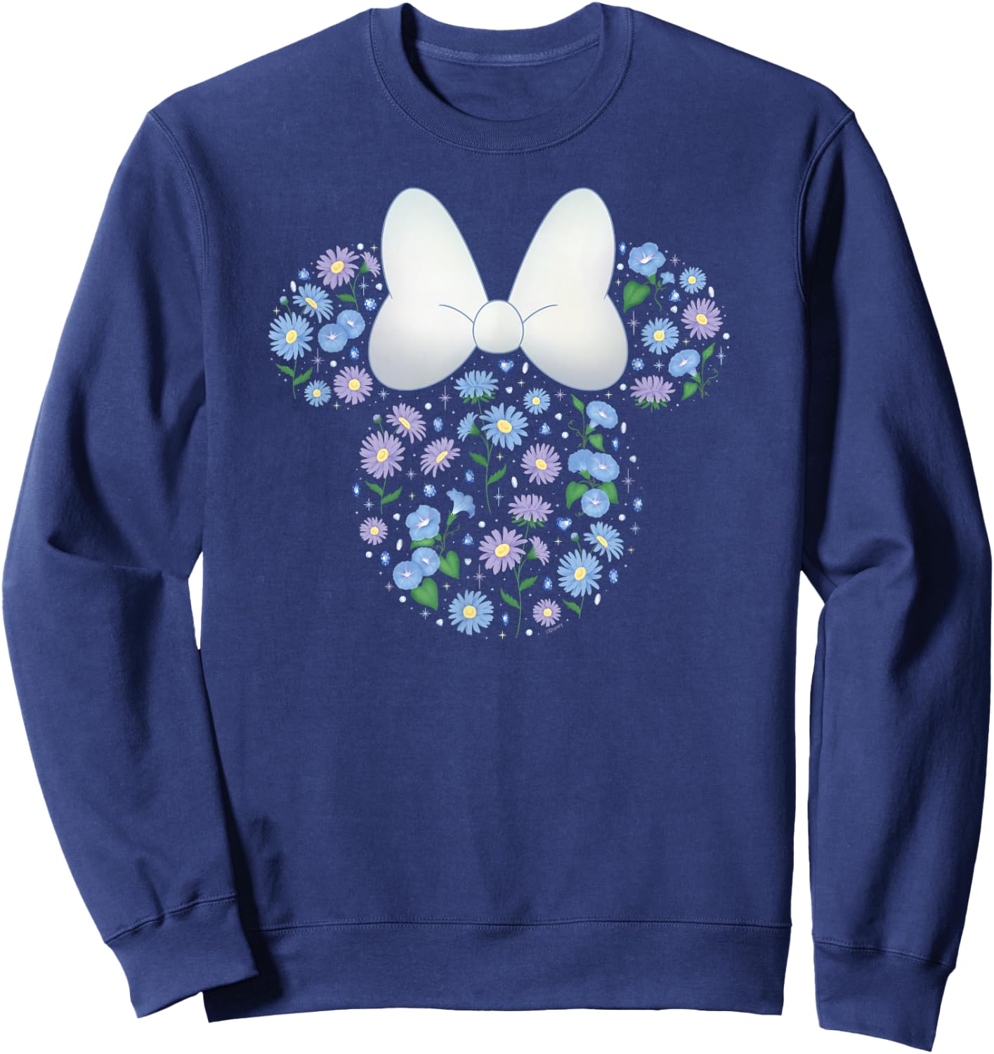 Disney Minnie Mouse September Birth Month Birthstone Flowers Sweatshirt - Sweatshirt | Navy
