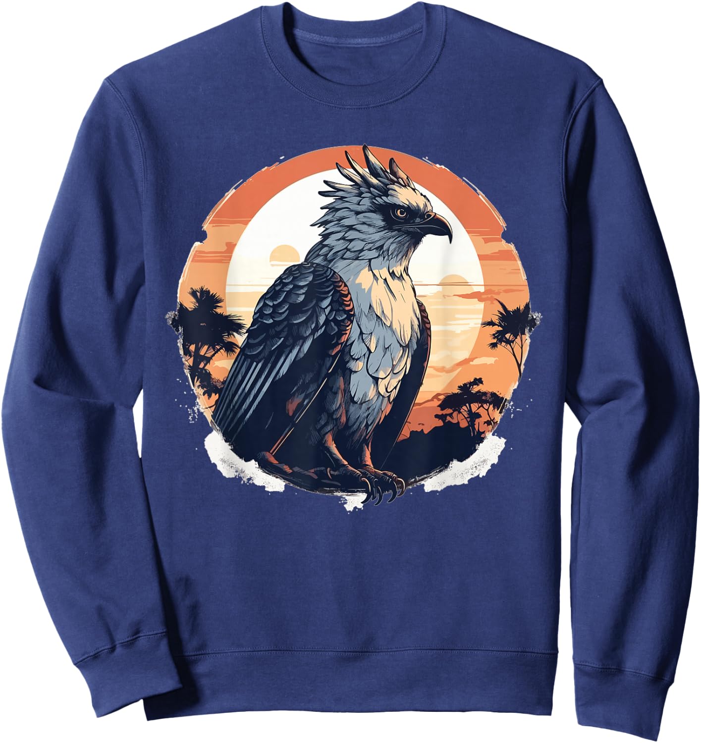 Harpy Eagle - VINTAGE Illustration Graphic Sweatshirt - Sweatshirt | Navy