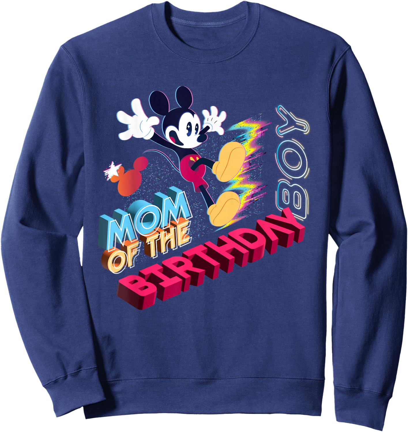 Disney Mickey Mouse Family Star Mom of The Birthday Boy Sweatshirt - Sweatshirt | Navy