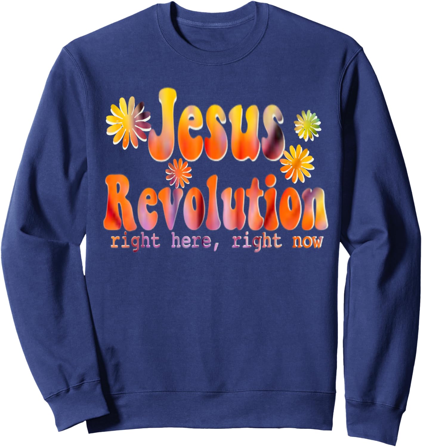 Jesus Freak - Christian Retro Tie Dye Lettering Sweatshirt - Sweatshirt | Navy