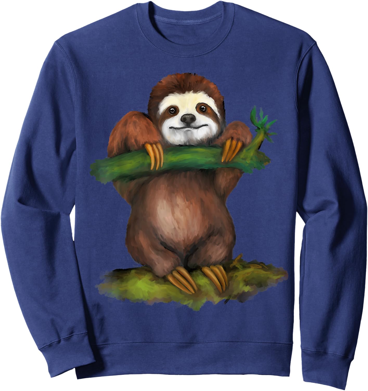 Sloth Art Funny Arboreal Animal Lovers Outfit Men Women Kids Sweatshirt - Sweatshirt | Navy
