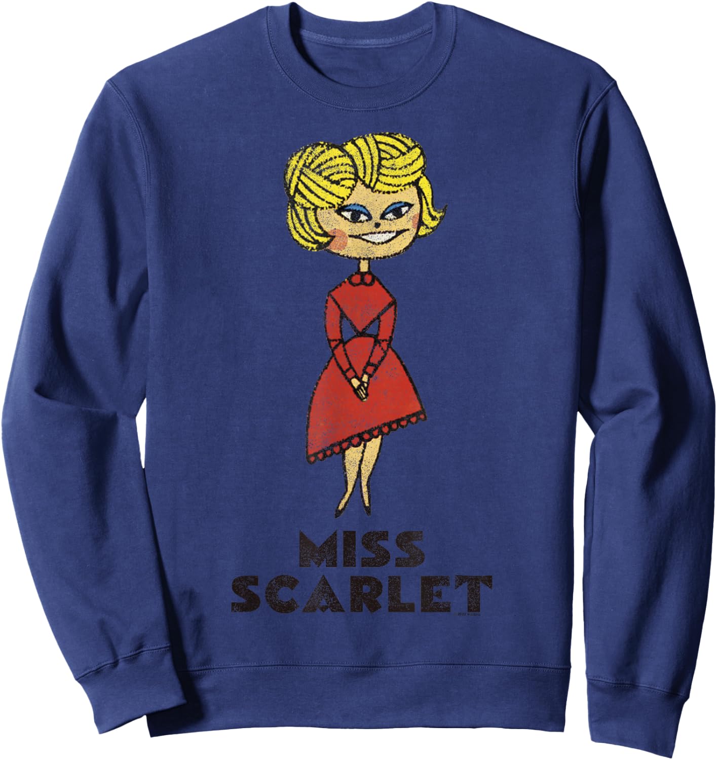 Clue Retro Miss Scarlet Portrait Sweatshirt - Sweatshirt | Navy