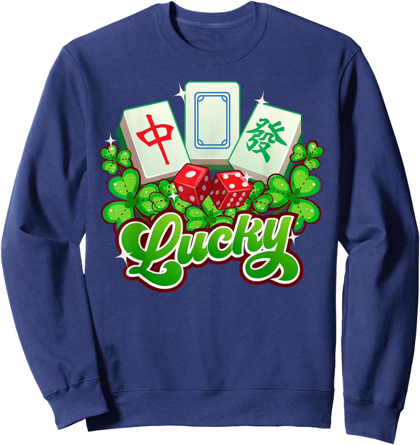 Lucky Mahjong Good Luck Mah Jongg Sweatshirt - Sweatshirt | Navy