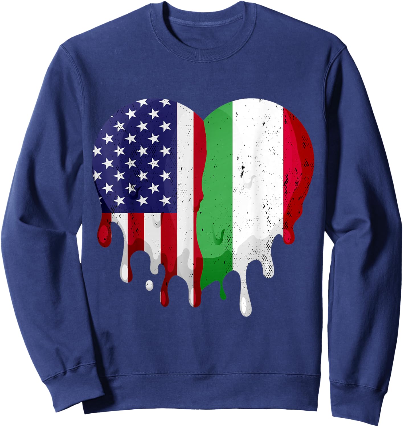 American Hungarian Heritage Month Hungary Flag Heart Sweatshirt - Sweatshirt | Navy
