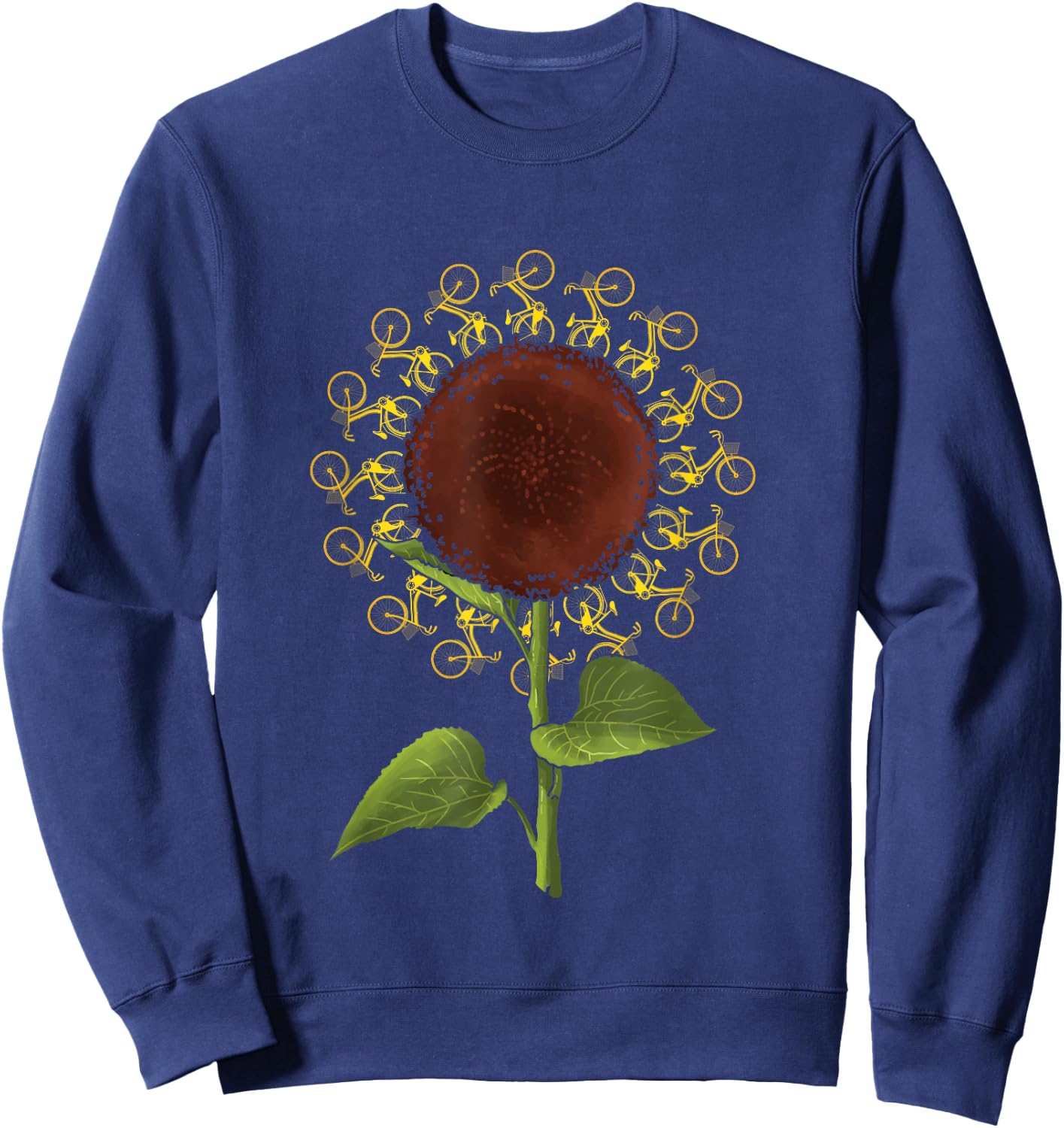 Sunflower Bicycles | Biking Cycling | Bikes Cyclist Sweatshirt - Sweatshirt | Navy