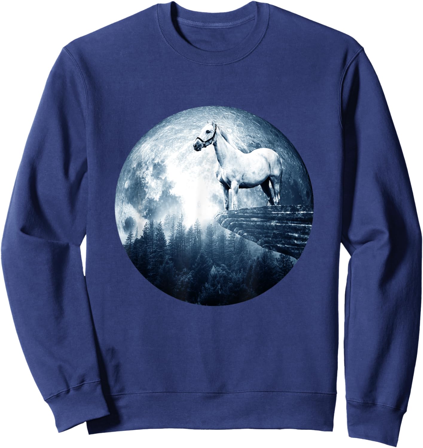 Horse Moon Horse Men Kids Girls Boy Horse Sweatshirt - Sweatshirt | Navy