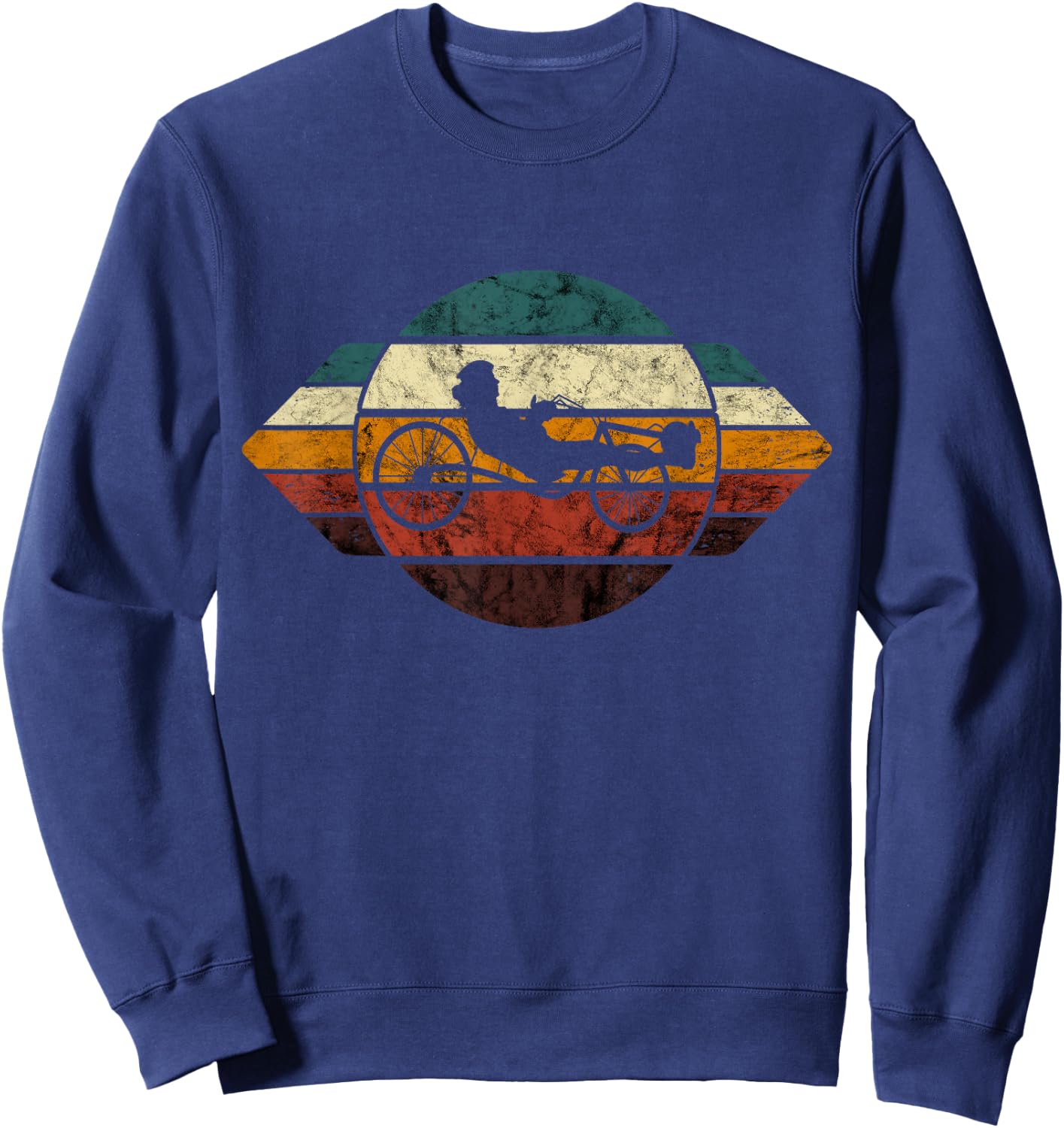 Recumbent Trike Retro Cycling Recumbent Bike Cyclist Triker Sweatshirt - Sweatshirt | Navy