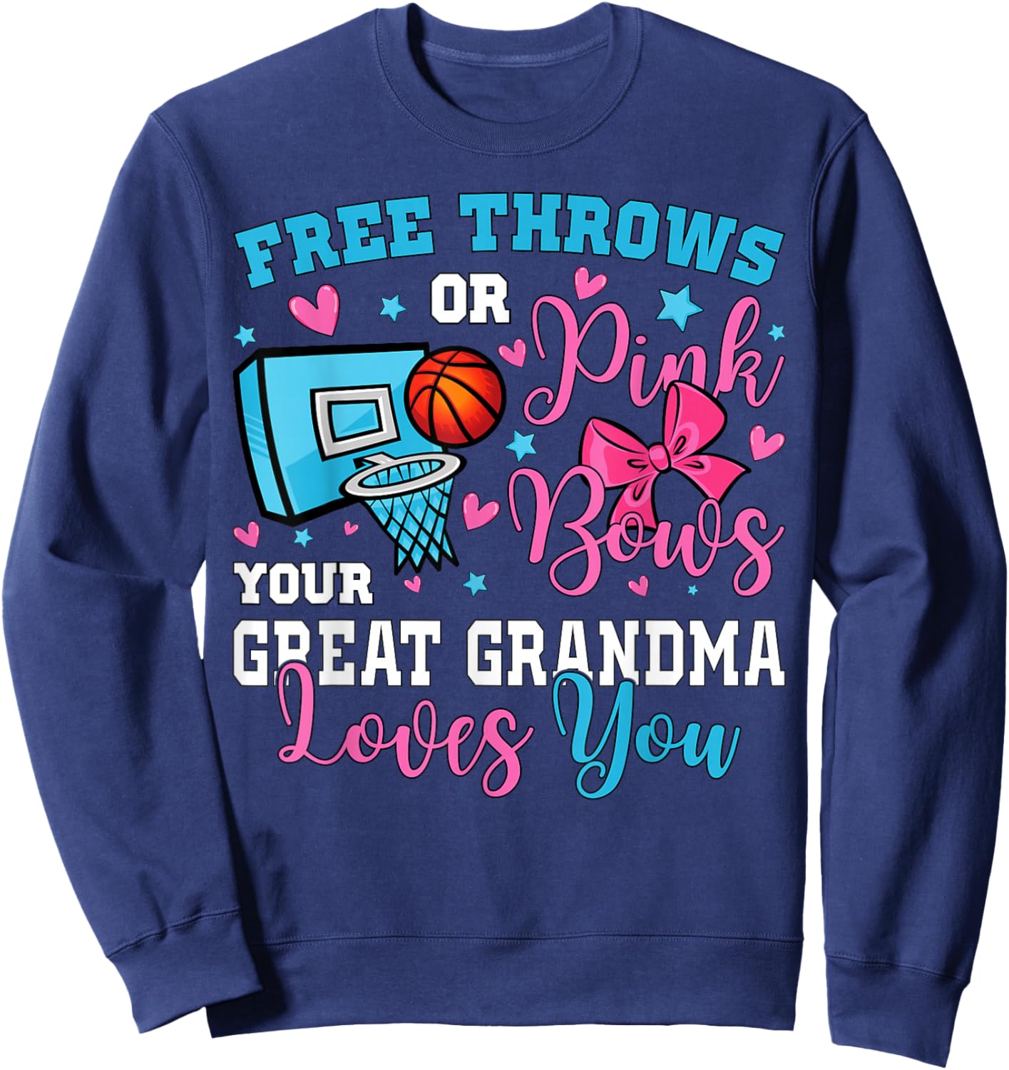Free Throws or Pink Bows Great Grandma Loves You Baby Sweatshirt - Sweatshirt | Navy