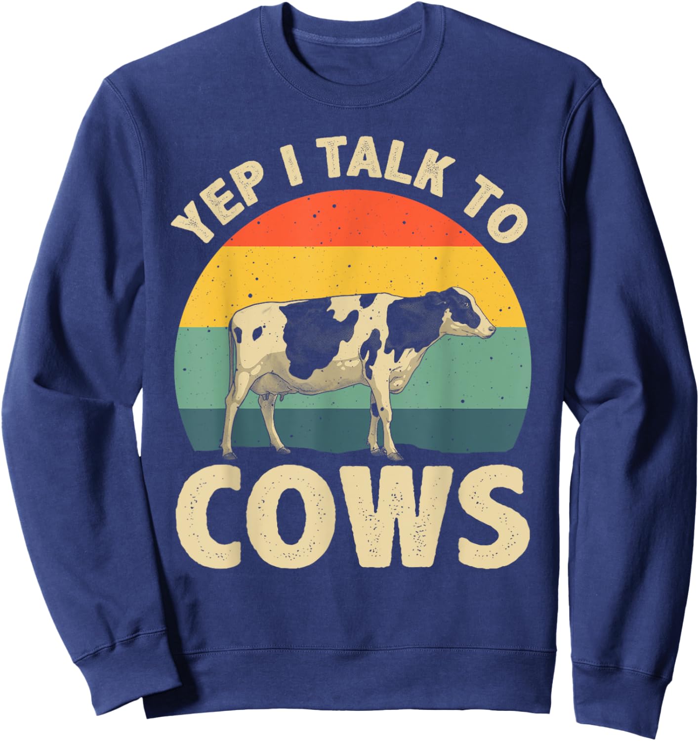 Cool Cow Design Women Dairy Farmer Farming Cow Lover Sweatshirt - Sweatshirt | Navy