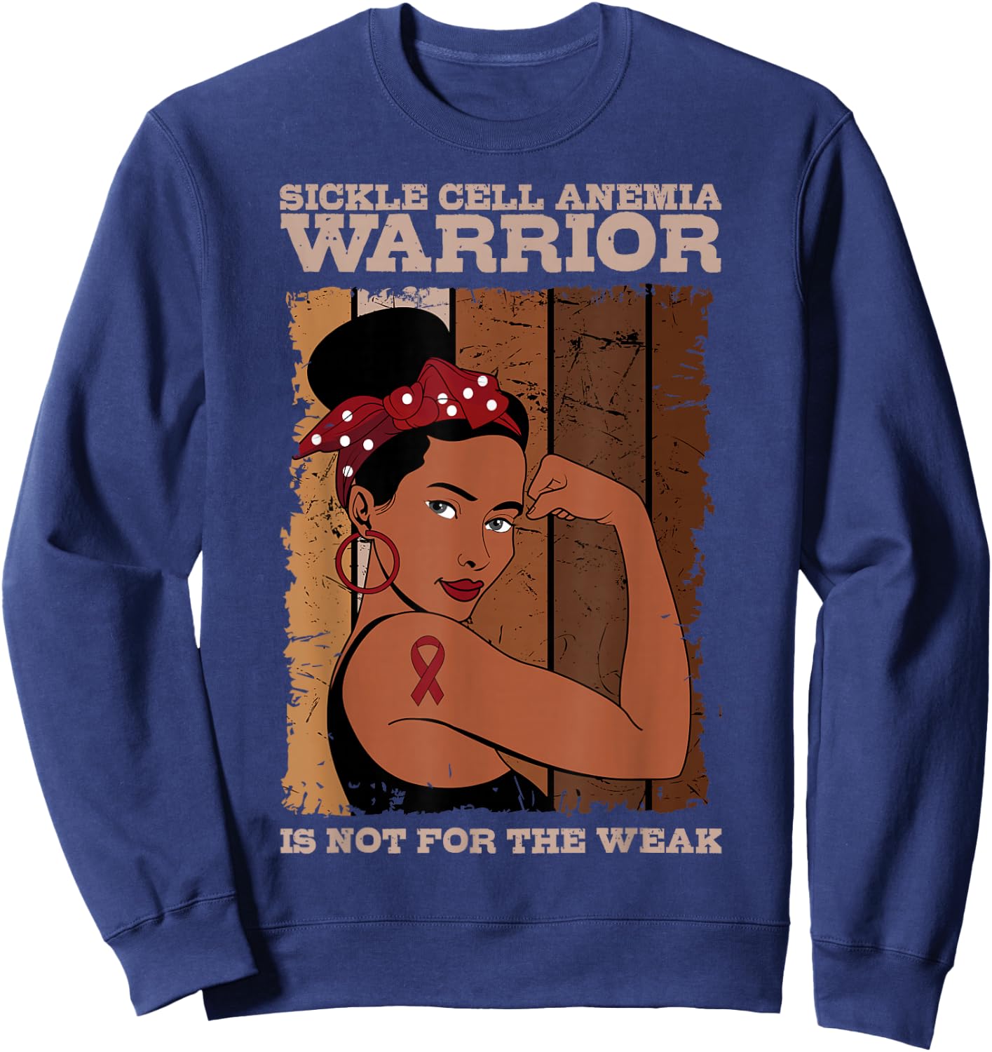Sickle Cell Disease Warrior Awareness Blood SCD Sweatshirt - Sweatshirt | Navy